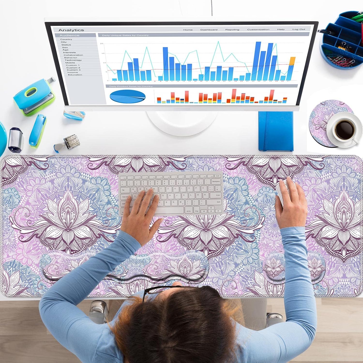 Keyboard Wrist Rest+Mouse Wrist Pad+Desk Pad Set,Memory Foam Ergonomic Easy Typing Pain Relief for Computer Laptop Office Home - Stay Positive Work Hard and Make It Happen 8 81auM7UCcmL. AC SL1500 - northernschoolofshiatsu.co.uk