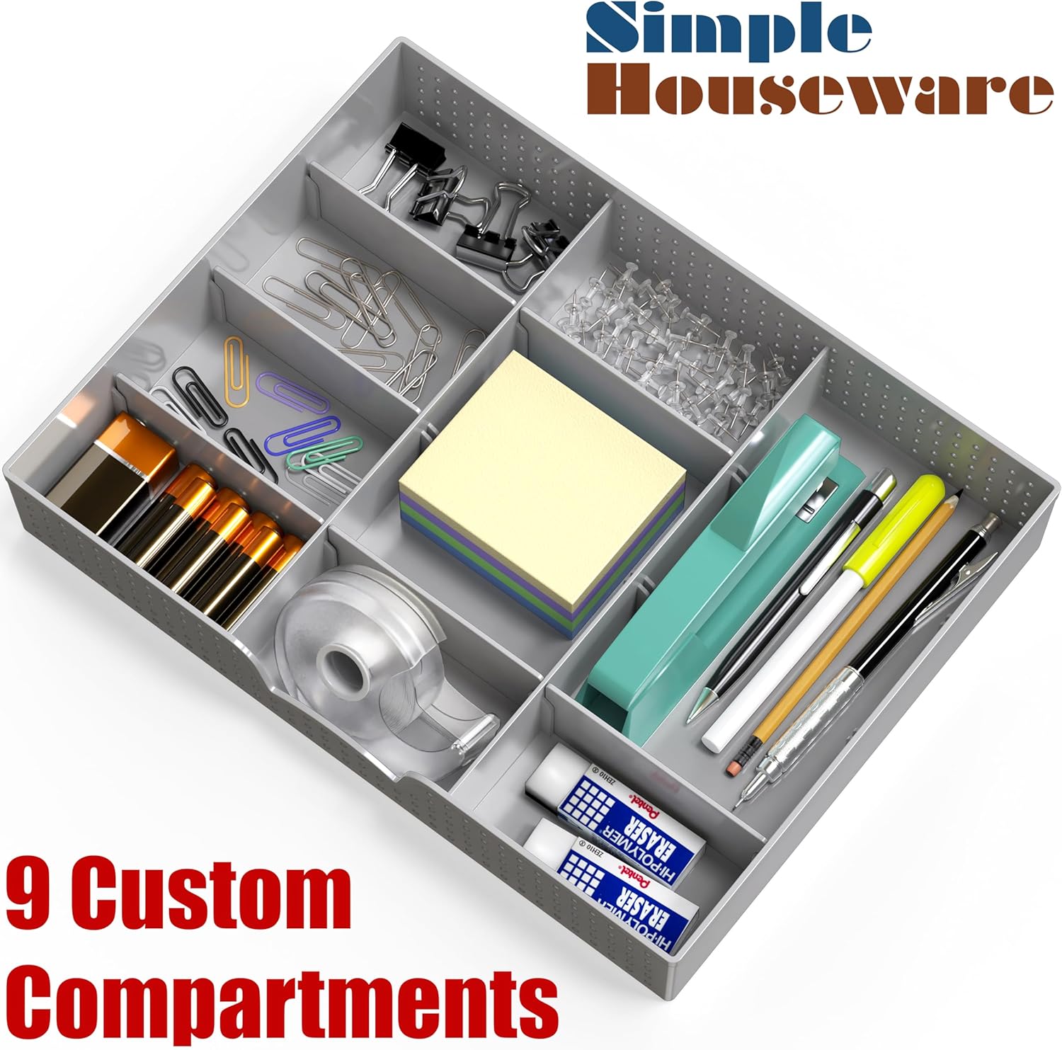 Simple Houseware Drawer Organizer Tray with 9 Adjustable Compartments, Black 12 81bJ9CRDFJL. AC SL1500 - northernschoolofshiatsu.co.uk