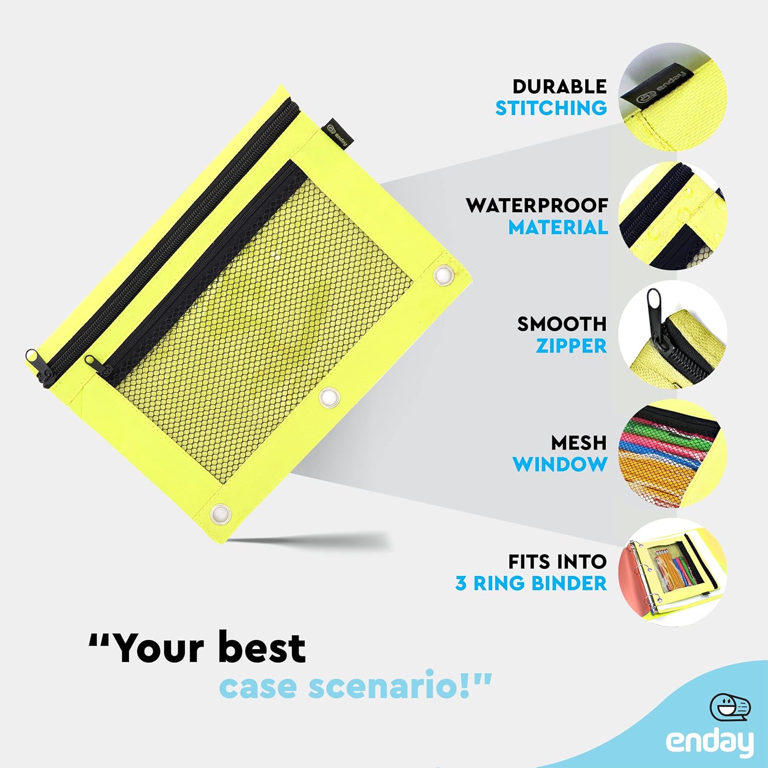 Enday Large Pencil Pouch for 3 Ring Binder Black, Mesh Zipper Pencil Case, Pen Bag/Pen Case, Small Cosmetic bag, Storage Container, Also Available in Pink, Purple, Green, Blue, Red, Grey, 1 Pc 40 81blfJgXt+L. AC SL1500 - northernschoolofshiatsu.co.uk