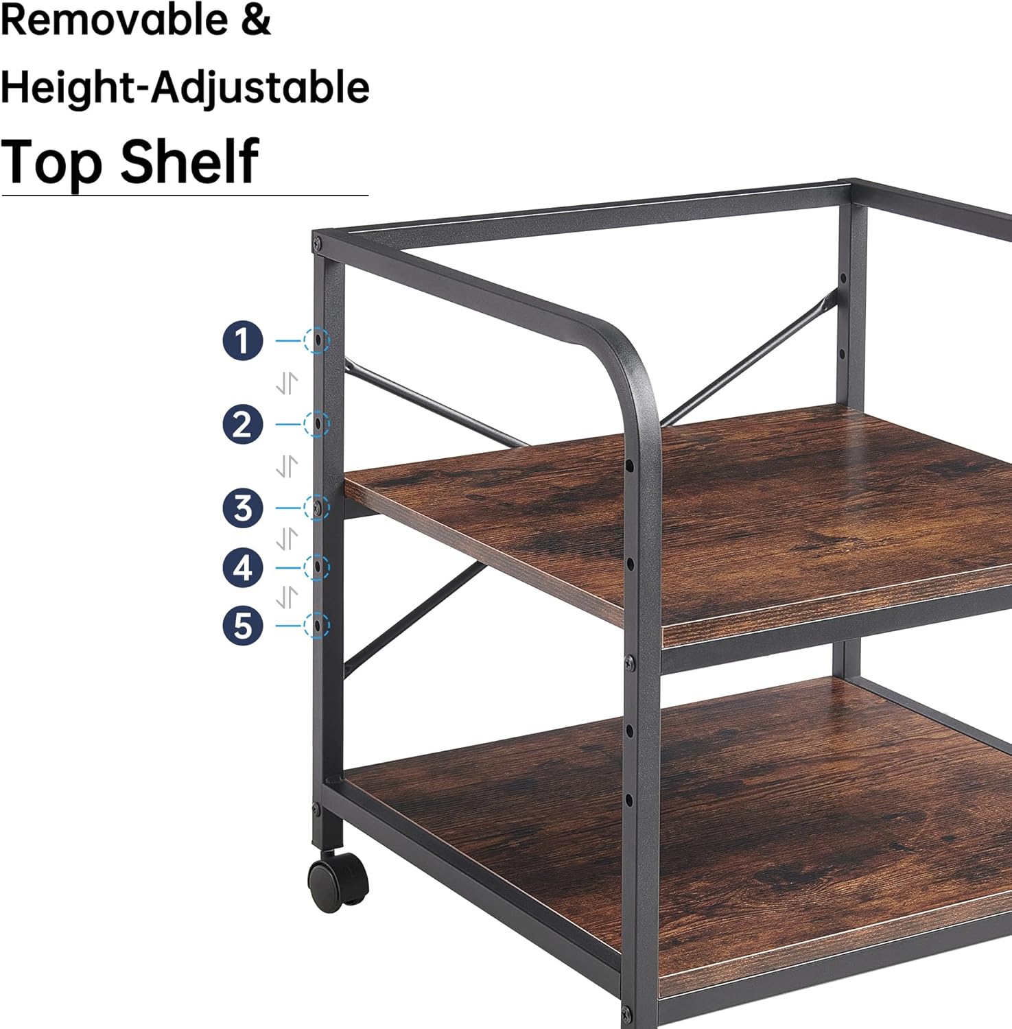2 Tier Under Desk Printer Stand with Storage, 20 Inches Deep Large Printer Table with Height Adjustable Shelf, Rolling Printer Cart with Wheels for Home Office - Black 22 81c3cYSwDpL. AC SL1500 - northernschoolofshiatsu.co.uk