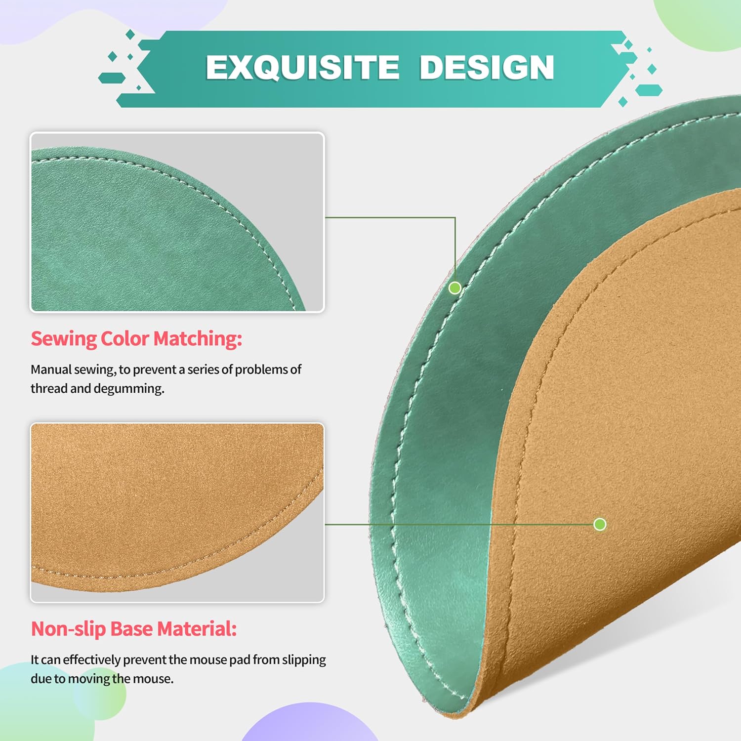 Mouse Pad, PU Mouse Pad,Leather Mouse Pad with Stitched Edge Micro-Fiber Base with Non-Slip Waterproof,Mouse Pad for Computers,Laptop, 8x11Inch (Caramel Brown) 89 81c6Zw45OiL. AC SL1500 - northernschoolofshiatsu.co.uk