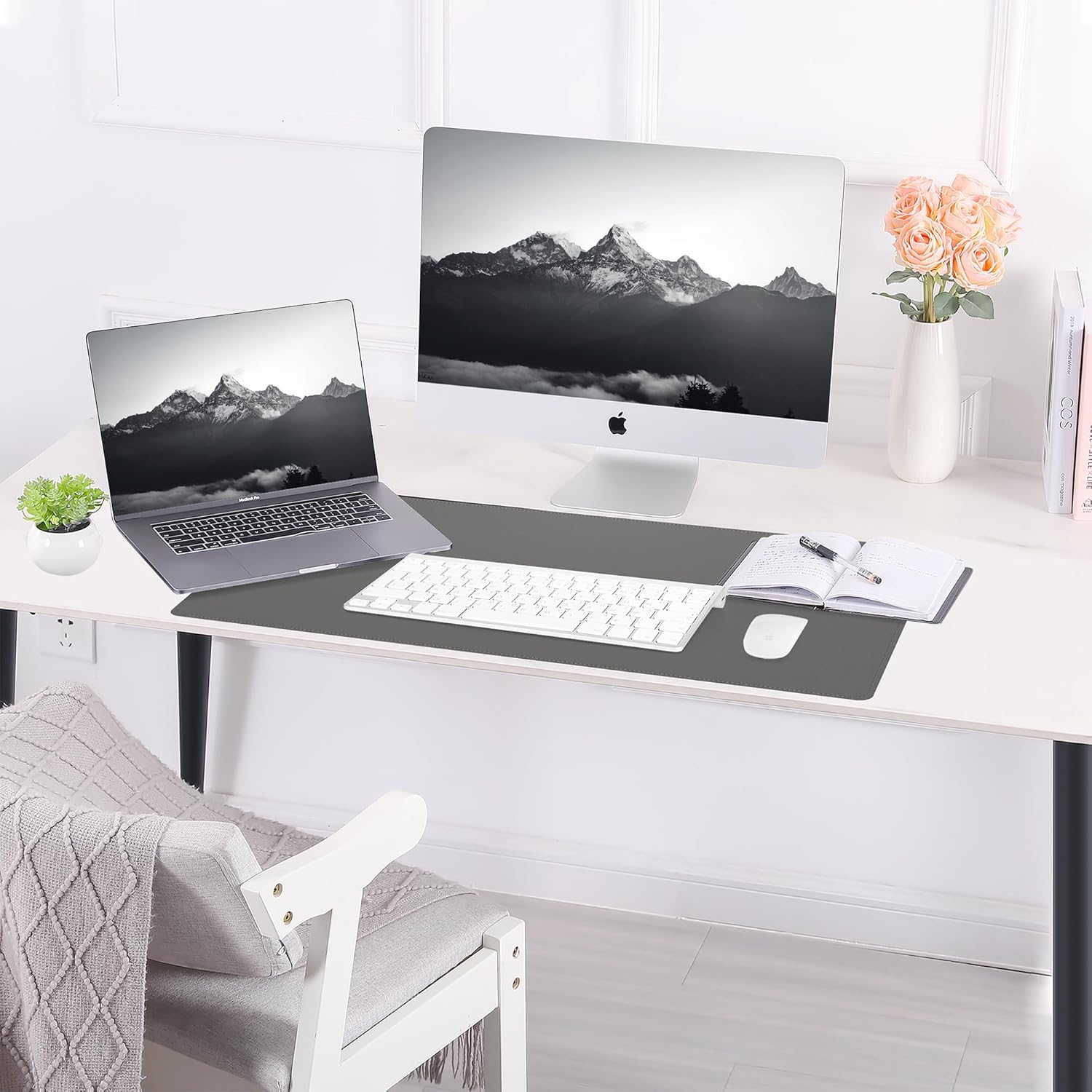 Large Desk Mat 47.2" x 17" Leather Desk Pad Protector with Natural Cork & PU Leather, Non-Slip Office Desk Mat, Large Mouse Pad, Waterproof Desk Blotter pad for Office&Home(Black) 233 81cEMMTsSAL. AC SL1500 - northernschoolofshiatsu.co.uk