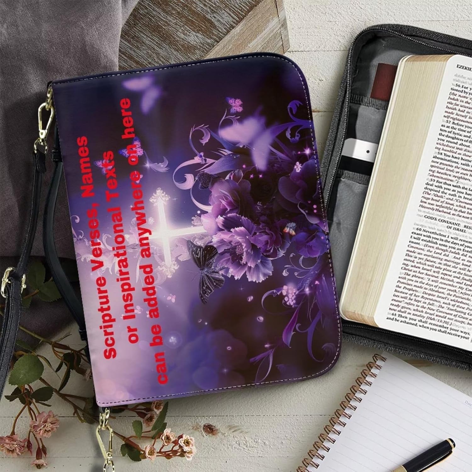 Custom Personalized PU Leather Bible Cover Case for Women,Customized Bible Cases Bible Tote Bag Bible Carrying Case Bible Carrier with Detachable Shoulder Strap,2XL 141 - northernschoolofshiatsu.co.uk