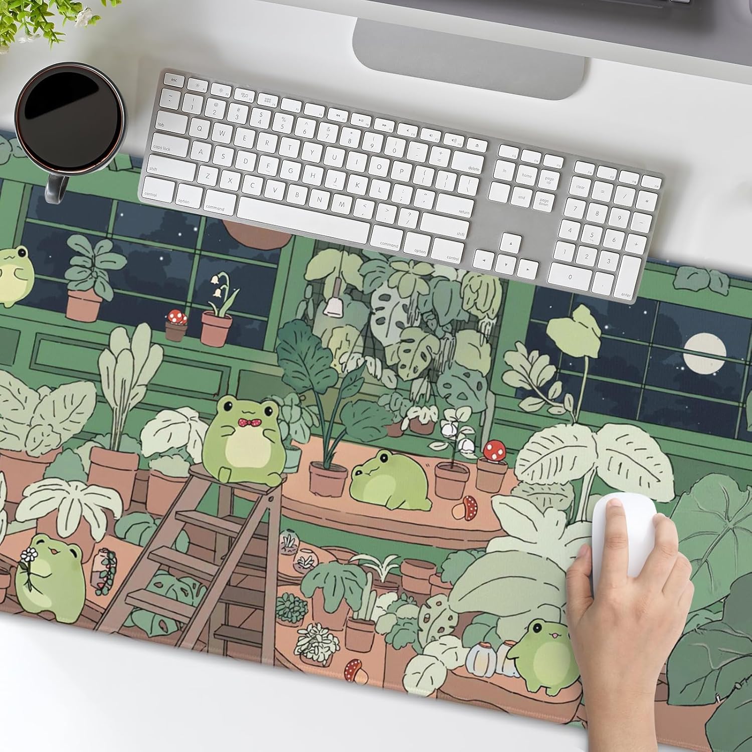 Cute Frog Mouse Pad Kawaii Extended Desk Mat Green Large XL Mousepad Non-Slip Rubber Base Stitched Edge Long Keyboard Pad for Desk Gaming Laptop Desktop,31.5×11.8 Inch 17 81ctp37TG6L. AC SL1500 - northernschoolofshiatsu.co.uk