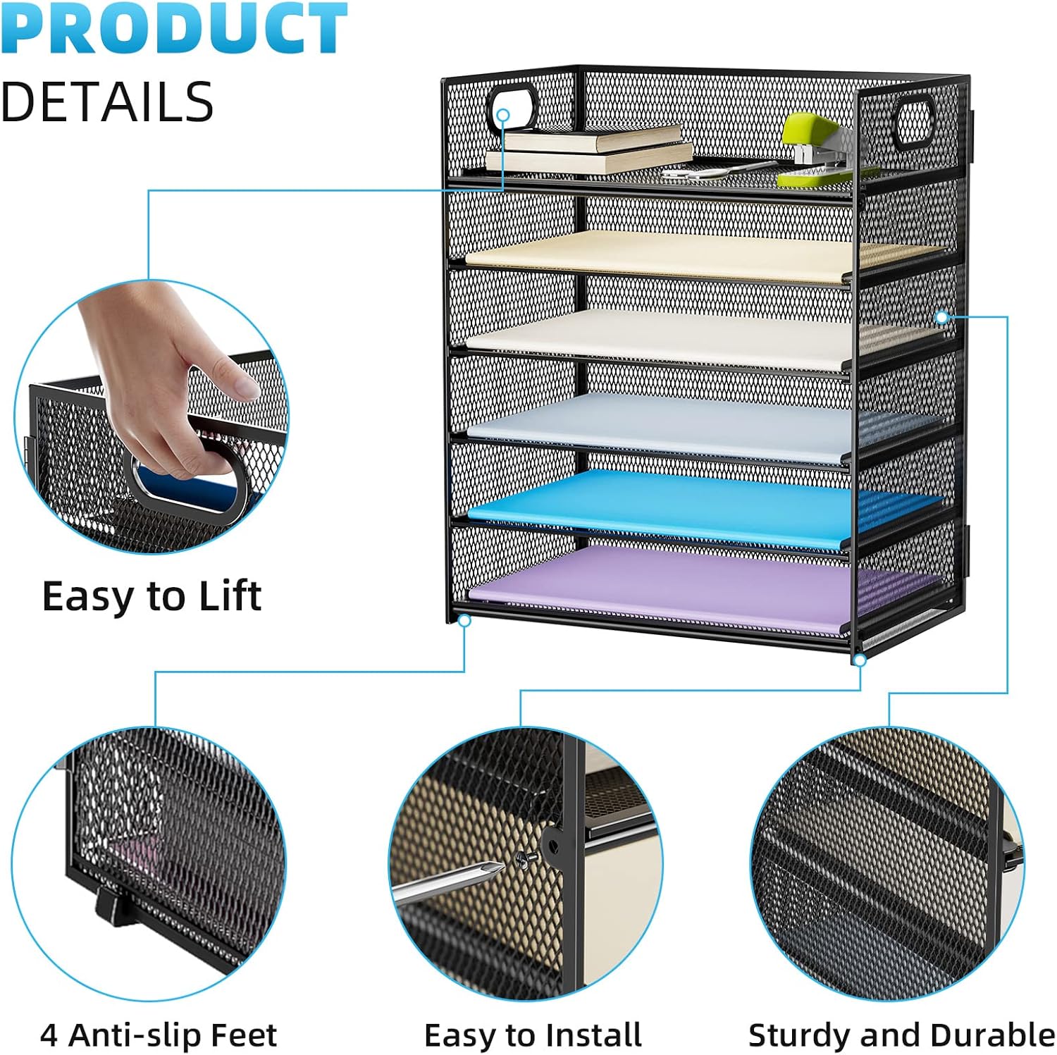 Marbrasse 6 Tier Paper Organizer Letter Tray+Wooden Desk Organizer 3 81e2 FecsSL. AC SL1500 - northernschoolofshiatsu.co.uk