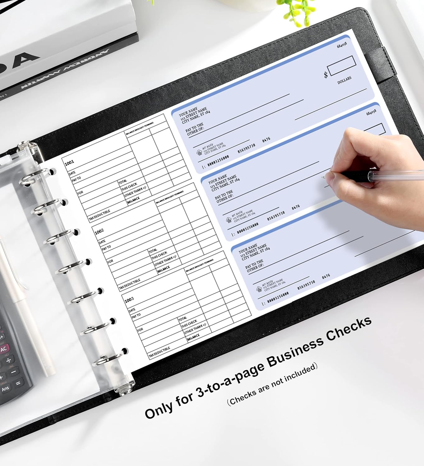 SUNEE Business Checkbook Binder 7 Ring 1 Inch with Zipper Pouch, 600 Checks Capacity for 9 x 13 Inch Sheet, Premium Pu Leather Black Check Binder 7 Hole for 7 Ring Check, Office Supplies 5 81fB9GWOqoL. AC SL1500 - northernschoolofshiatsu.co.uk