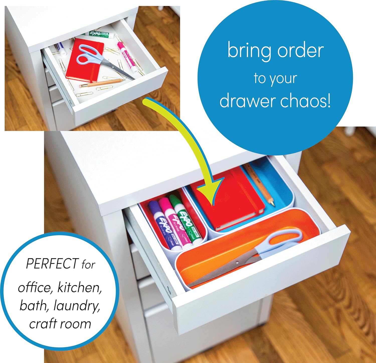 Three by Three Seattle 3 Piece Shallow Metal Organizer Tray Set for Storing Makeup, Stationery, Utensils, and More in Office Desk, Kitchen and Bathroom Drawers (1 Inch, Gold and White) 6 81fCoUG5WJL. AC SL1500 - northernschoolofshiatsu.co.uk