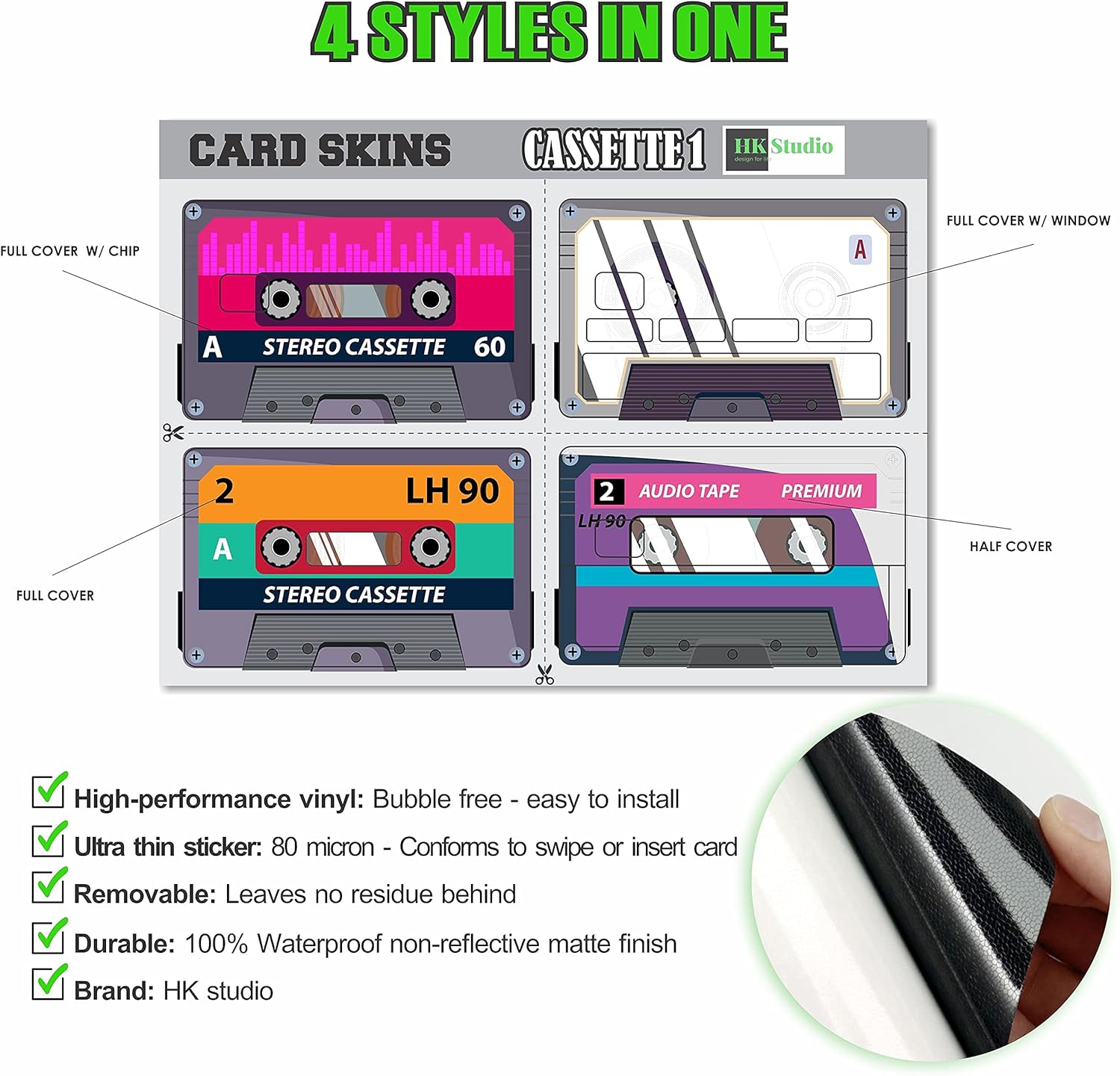 Debit Card Skin Cover Sticker - Cassette 4Pcs Credit Card Sticker Protecting & Personalizing Bank, EBT, Metro, Key Card - No Bubble, Slim, Waterproof, Removable 2 81fFBasznQS. AC SL1500 - northernschoolofshiatsu.co.uk