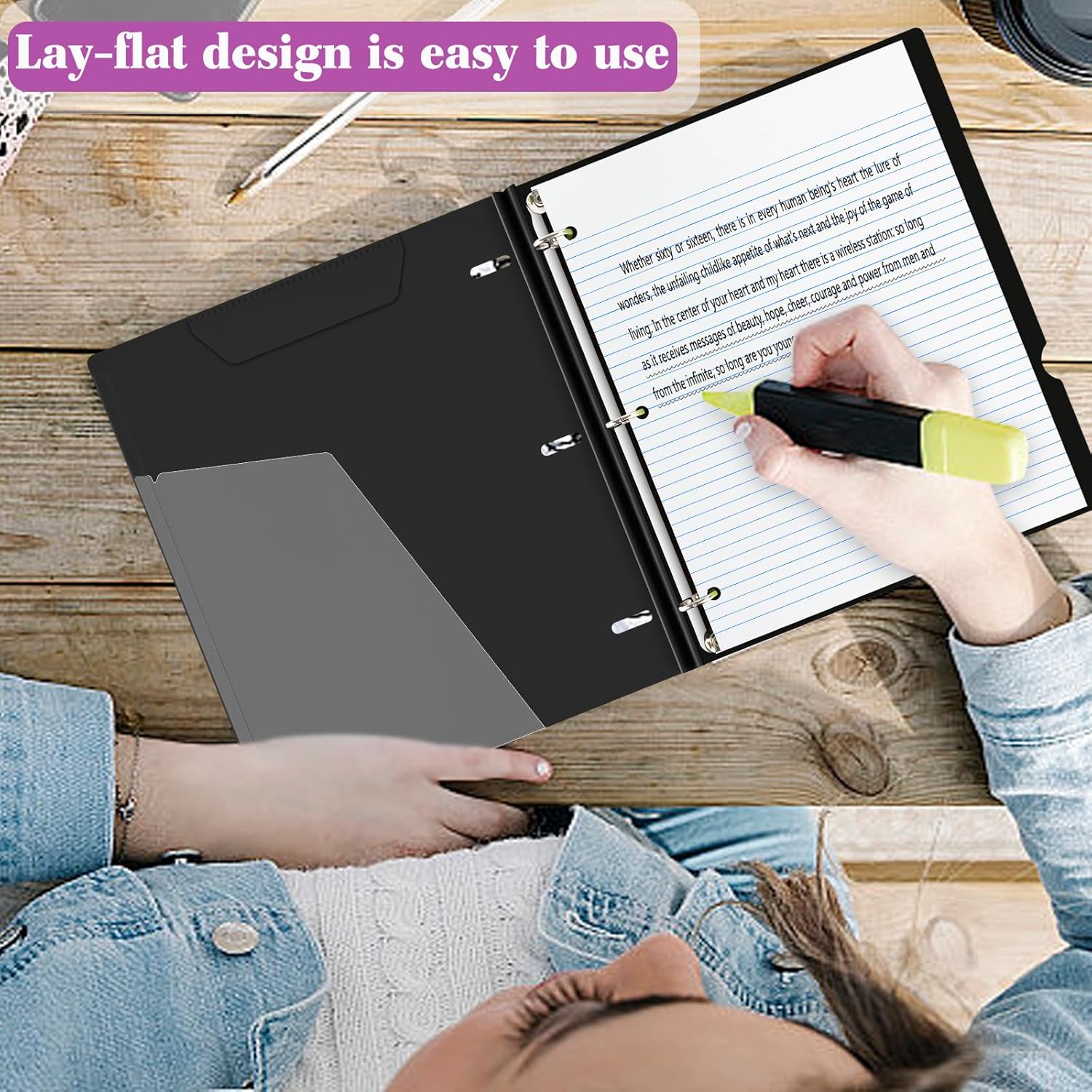 Telescoping 3 Ring Binder - 4PCS, Flexible Round Binder with Customizable Front Cover and Clear Catalog Pocket, Holds 8.5x11 inch Paper-Black 7 81fLT5OdomL. AC SL1500 - northernschoolofshiatsu.co.uk