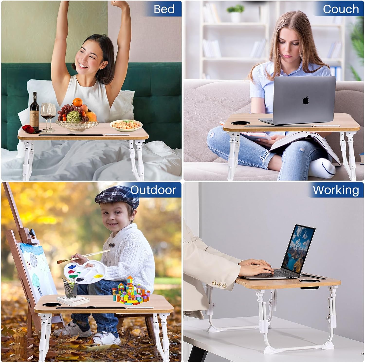 Laptop Desk for Bed, Height Adjustable Laptop Bed Table, Foldable Portable Lap Desk Stand with USB/Storage Drawer/Cup Holder/Slot, Breakfast Tray for Working Reading Writing Eating 72 81fwupgqykL. AC SL1500 - northernschoolofshiatsu.co.uk
