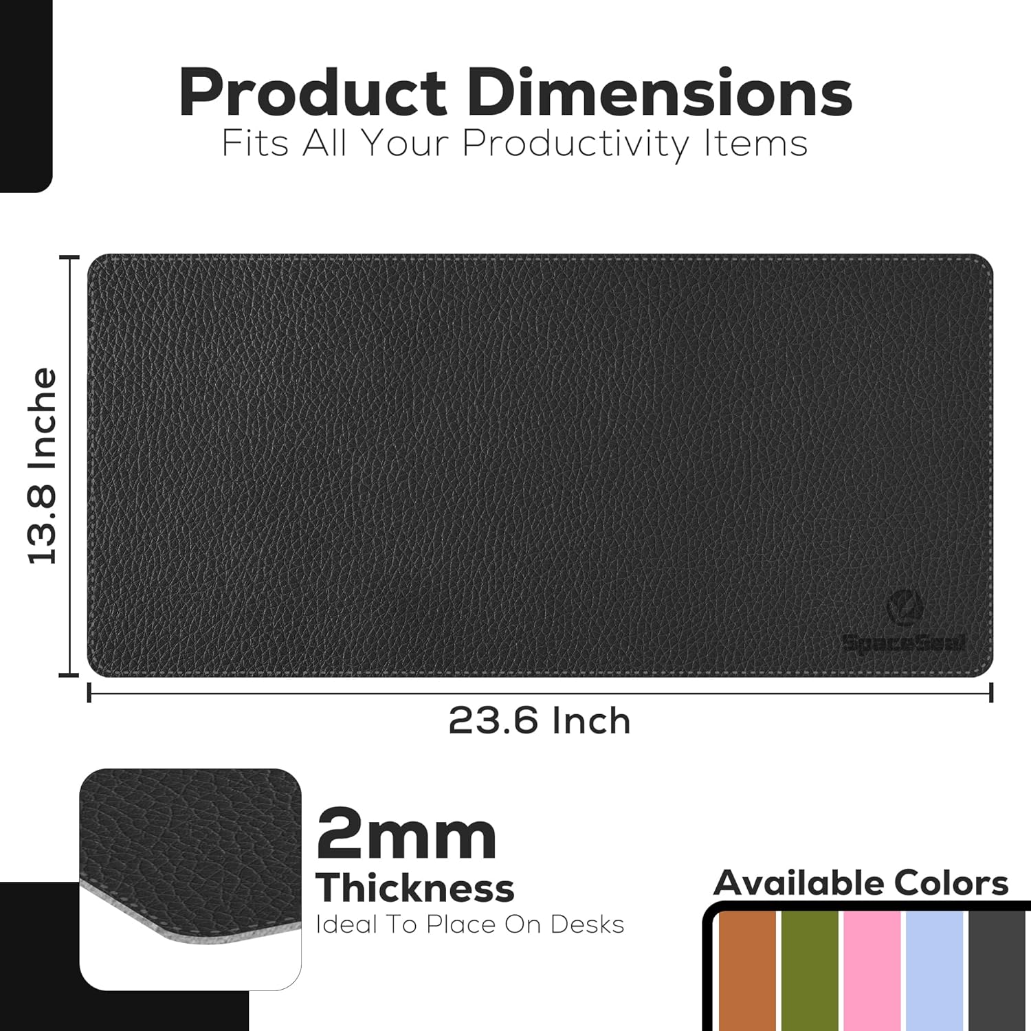 Space Seal® Leather Mouse Pads for Desk (Black 23.6” x 13.8”) - Non Slip PU Leather Desk Mat for Keyboard and Mouse - Elevate Your Workspace with Large Waterproof Computer Desk Mat for Desktop 2 81g5j6EwWvL. AC SL1500 - northernschoolofshiatsu.co.uk