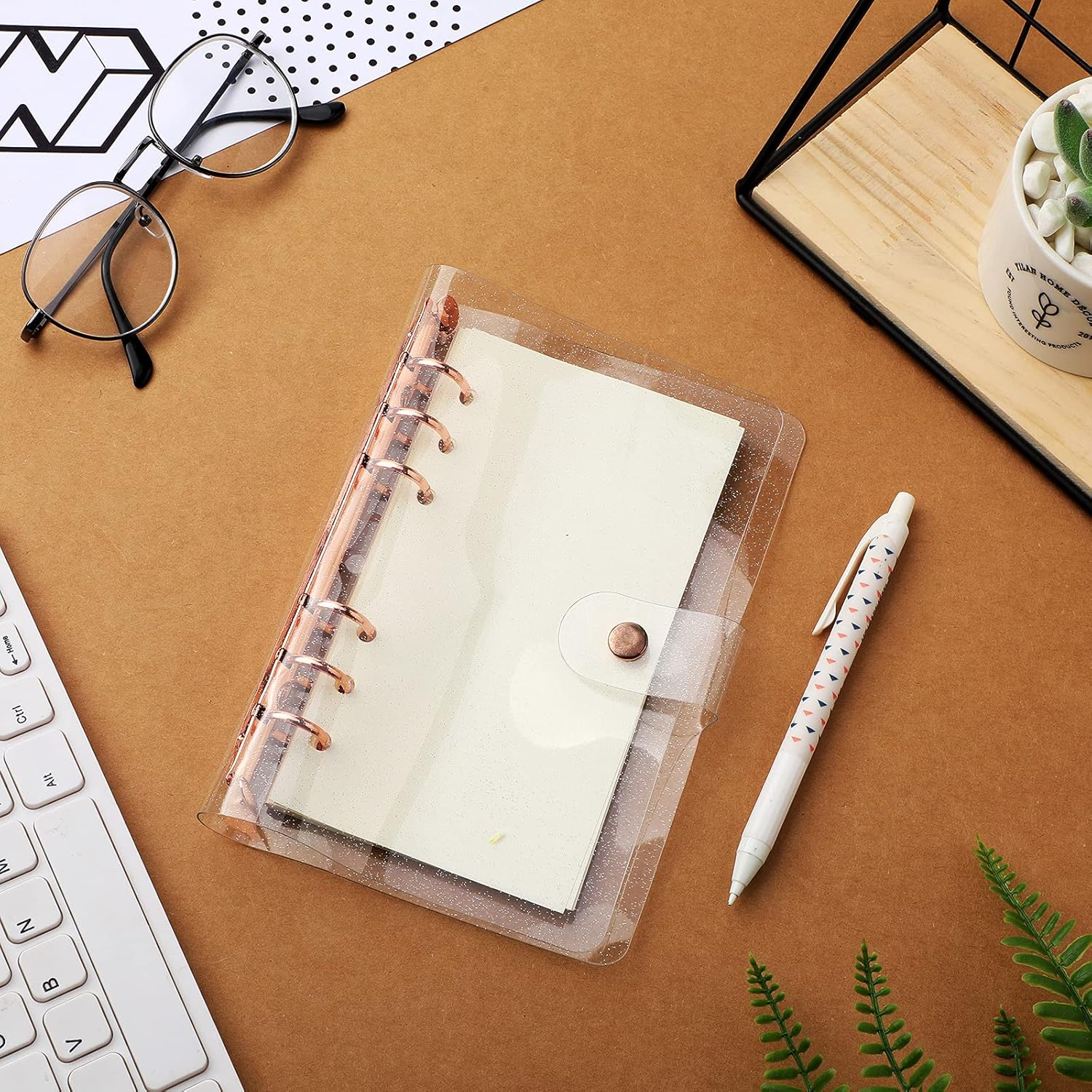 Tenare 2 Pcs Clear A6 Binder Glitter A6 Budget Binder PVC 6 Ring Cover Rose Gold Soft Notebook Transparent Shell Snap Button Closure Loose Leaf Folder for School Office Refillable Travel Meeting 5 81gt9V+XRDS. AC SL1500 - northernschoolofshiatsu.co.uk
