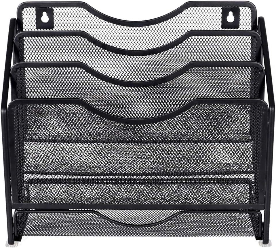 EasyPAG Mesh Desk Paper Organizer Wall Hanging File Holder with 3 Upright File Organizer and Sliding Drawer,Black 3 81hUXpFKs6L. AC SL1330 - northernschoolofshiatsu.co.uk