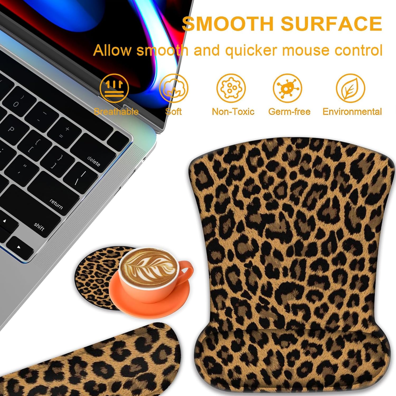 Ergonomic Mouse Pad, Mouse Wrist Rest Pad + Keyboard Wrist Rest Pad + Coaster, Made of Memory Foam, Easy to Use and Relieve Wrist Pain, Computer, Games, Office, Home - Leopard Print 6 81hazVKdDvL. AC SL1500 - northernschoolofshiatsu.co.uk