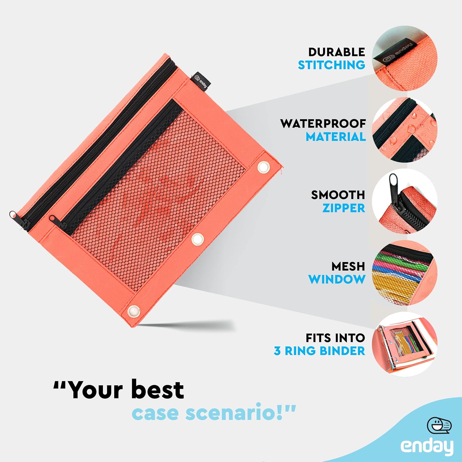 Enday Large Pencil Pouch for 3 Ring Binder Black, Mesh Zipper Pencil Case, Pen Bag/Pen Case, Small Cosmetic bag, Storage Container, Also Available in Pink, Purple, Green, Blue, Red, Grey, 1 Pc 3 81hkCdnqjZL. AC SL1500 - northernschoolofshiatsu.co.uk