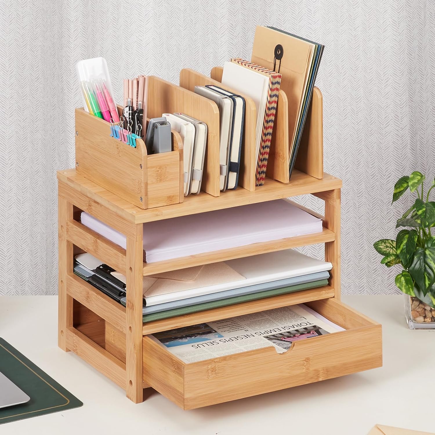 Homde Bamboo Desk Organizer with Drawer and File Holder, Office Organization for Desks with Adjustable Pen Holding, Desktop Letter Paper Tray Storage for Workplace Home School (Black, L) 24 81hosvpXqzL. AC SL1500 - northernschoolofshiatsu.co.uk