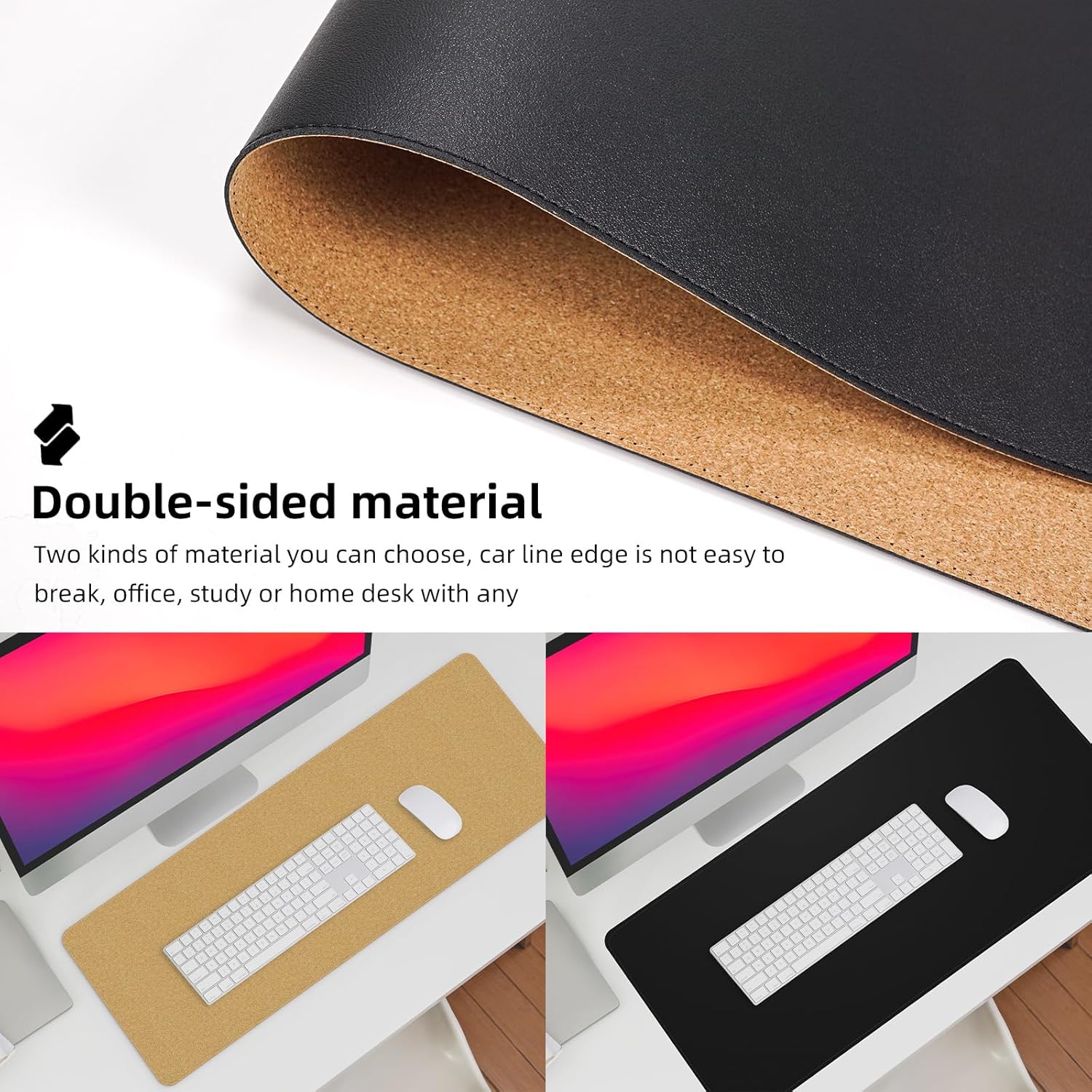 Large Desk Mat 47.2" x 17" Leather Desk Pad Protector with Natural Cork & PU Leather, Non-Slip Office Desk Mat, Large Mouse Pad, Waterproof Desk Blotter pad for Office&Home(Black) 60 81hpFXW3RdL. AC SL1500 - northernschoolofshiatsu.co.uk