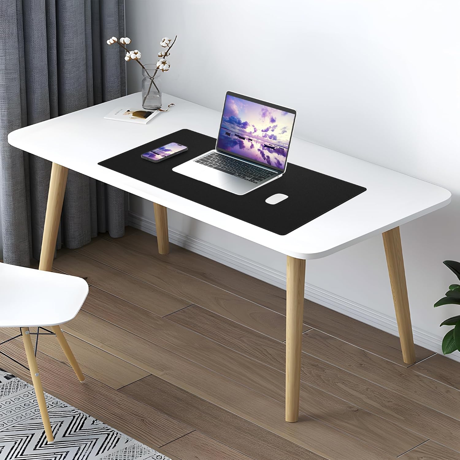 Large Desk Mat 47.2" x 17" Leather Desk Pad Protector with Natural Cork & PU Leather, Non-Slip Office Desk Mat, Large Mouse Pad, Waterproof Desk Blotter pad for Office&Home(Black) 188 81hqrREyOlL. AC SL1500 - northernschoolofshiatsu.co.uk