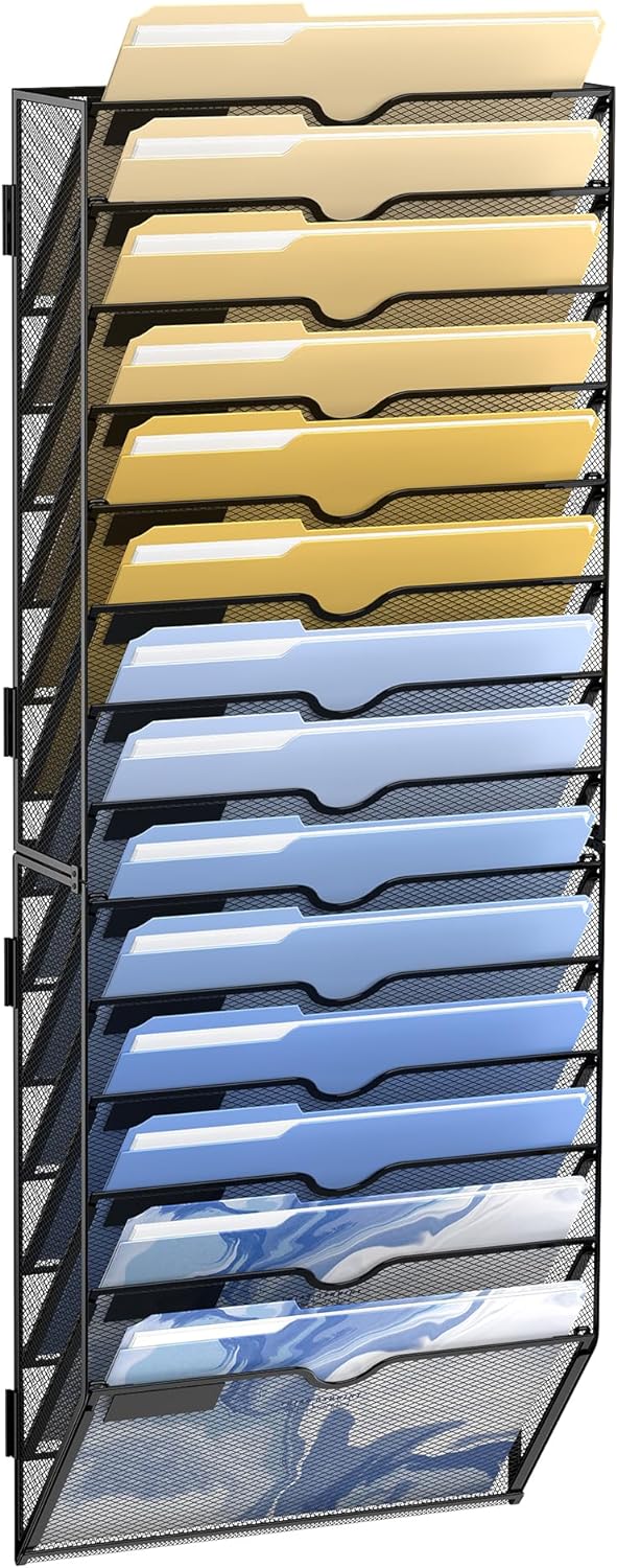 DALTACK Wall File Organizer, 14 Tier Hanging File Organizer, Mail Organizer Wall Mounted for Papers Folders Clipboard Magazine, Office Cubicle Organization & Storage, Assembly Needed, Mesh Black 1 81iAfBuO36L. AC SL1500 - northernschoolofshiatsu.co.uk