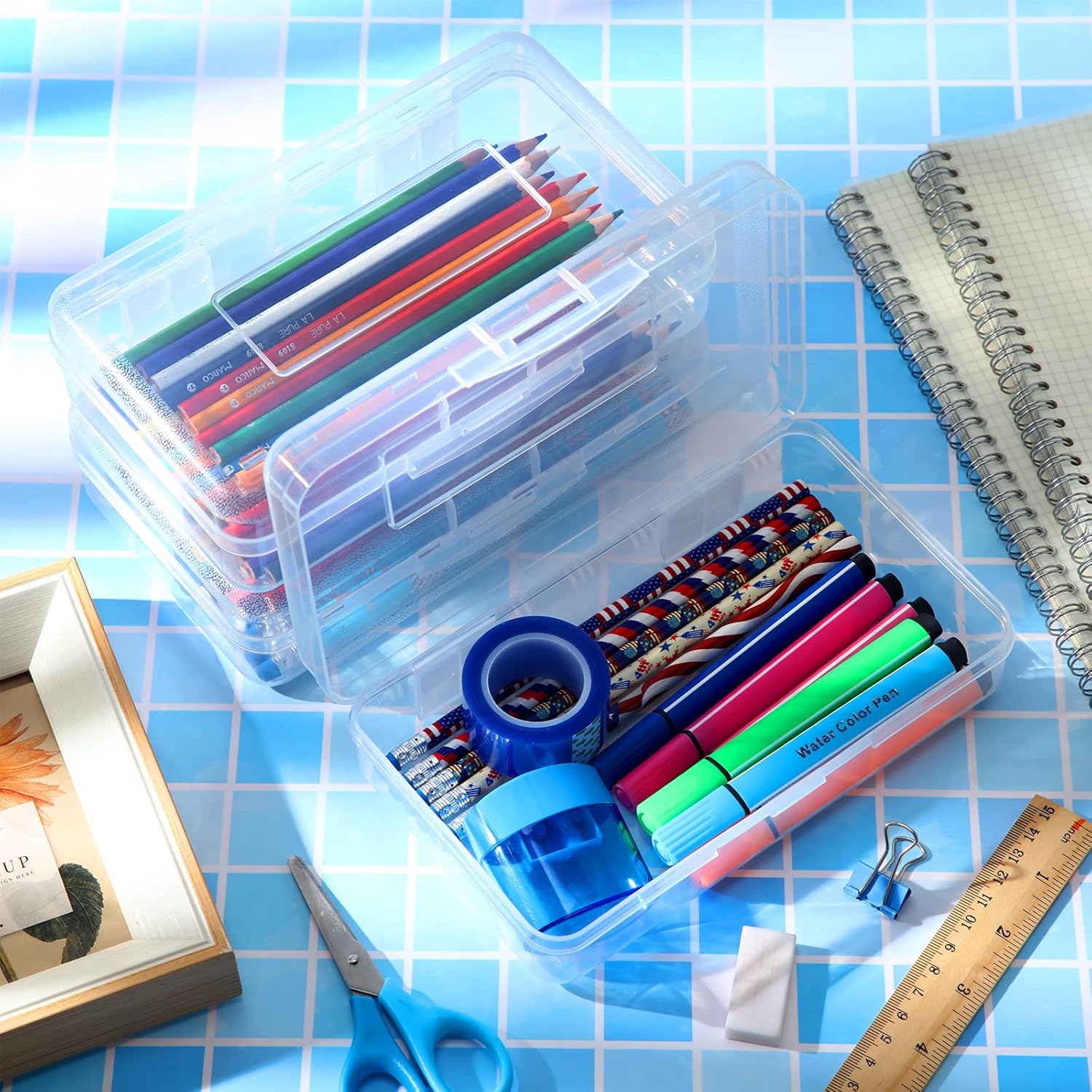 Fainne 24 Pack Pencil Boxes for School Clear Plastic Pencil Case Large Plastic Crayon Box Bulk Stackable Classroom Stationery Organizer School Supplies(Transparent) 3 81iC+z6dlXL. AC SL1500 - northernschoolofshiatsu.co.uk