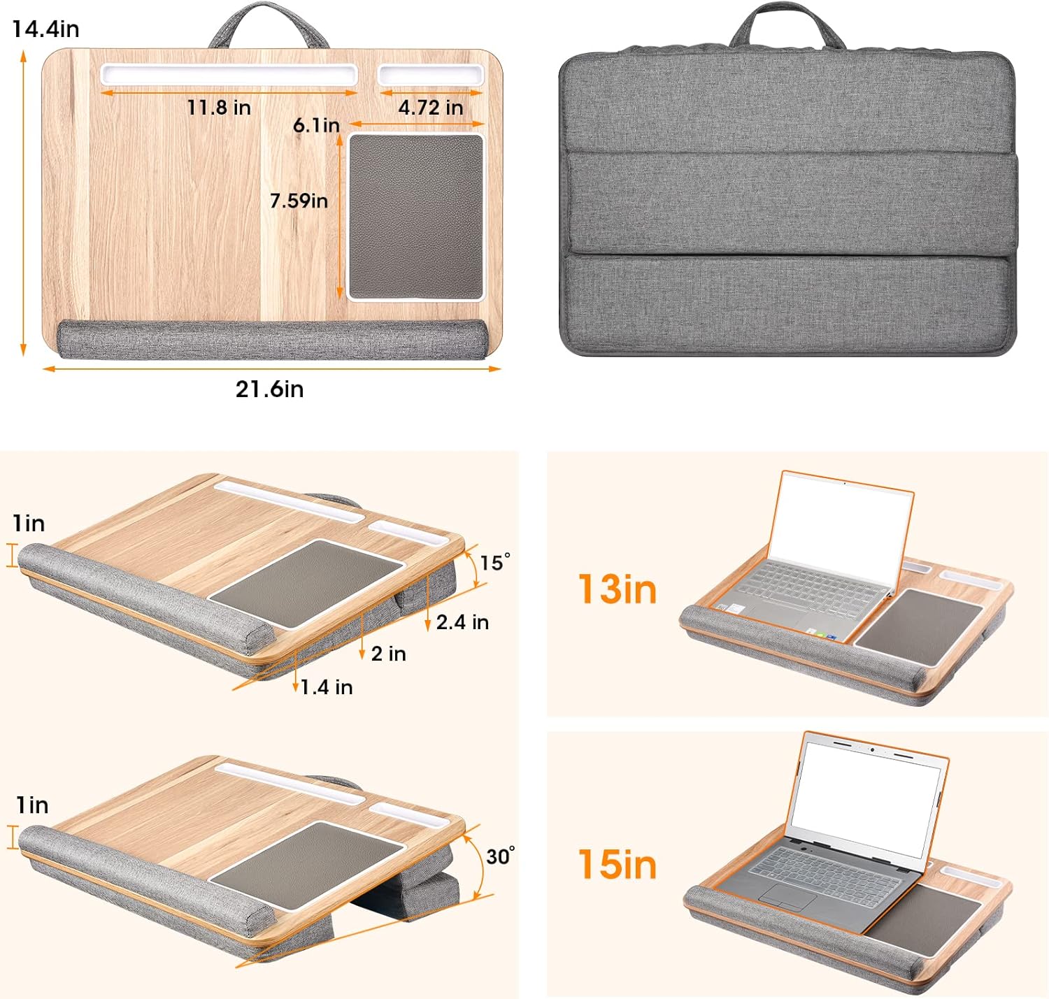 Lap Laptop Desk, Adjustable Angle Lap Desk with Cushion Fits up to 17 inch Laptop, Soft Lap Pad, Storage Function, Wrist Rest, Tablet Slot, Portable Handle, Book Lap Stand for Adult Teen Student 2 81iE88XfL0L. AC SL1500 - northernschoolofshiatsu.co.uk
