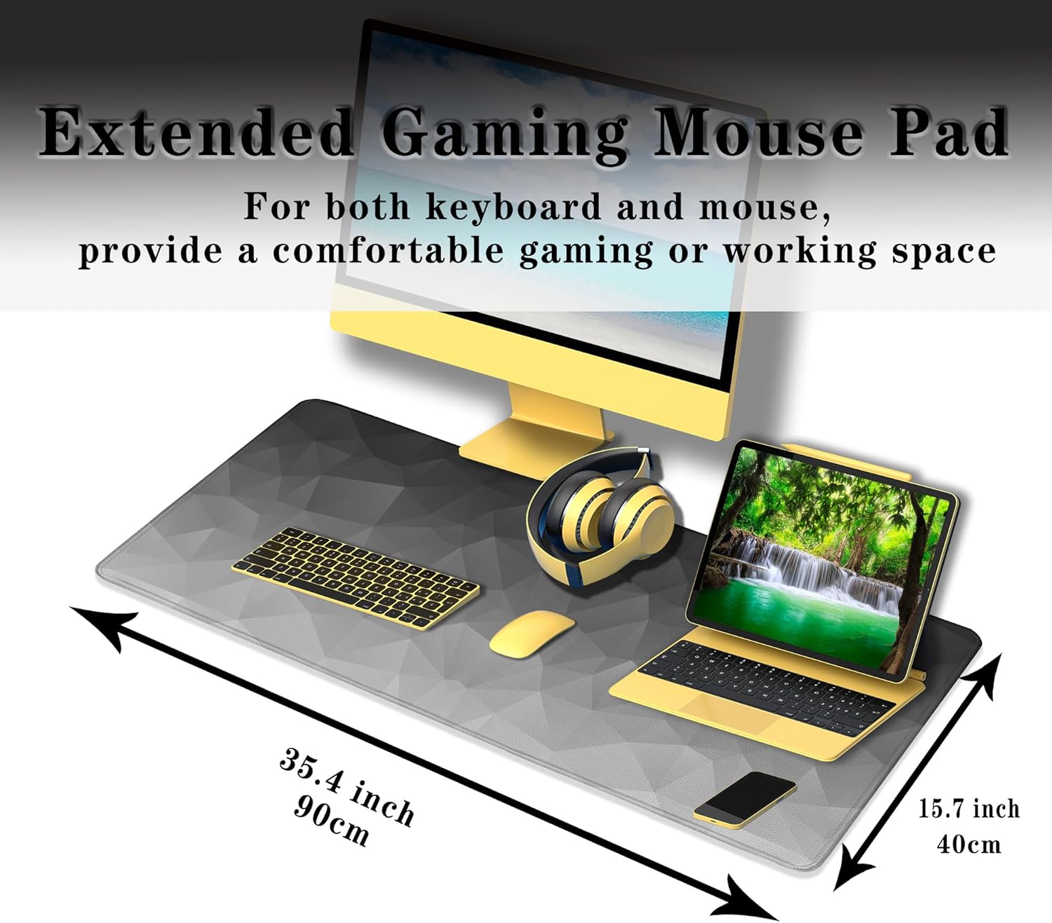 Computer Desk Mat XXL Mousepad Big Mouse Pad Gaming Desk Mats Office Pad Non-Slip Rubber Base Waterproof with Stitched Edges 35.4 X 15.7 for Game Office, White Grey Geometric 3 81iRy81kKJL. AC SL1500 - northernschoolofshiatsu.co.uk