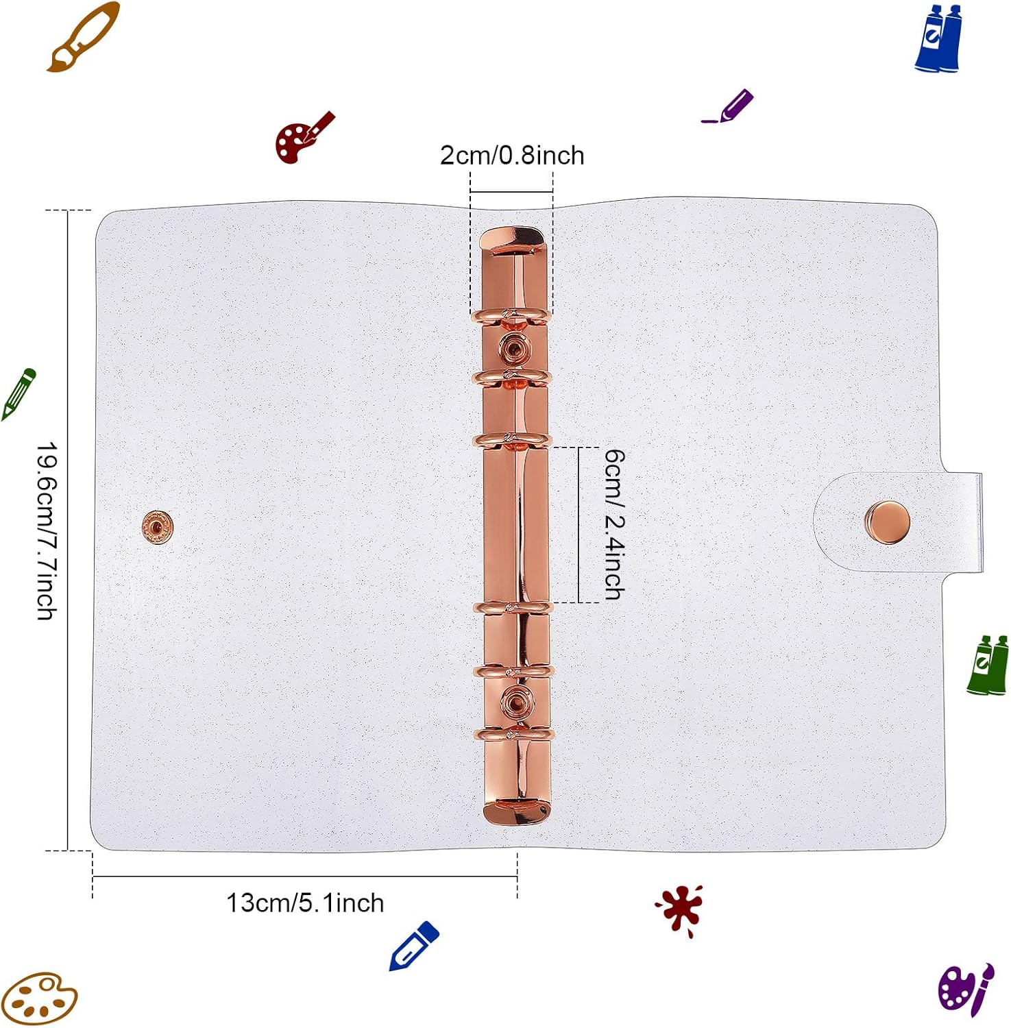 Tenare 2 Pcs Clear A6 Binder Glitter A6 Budget Binder PVC 6 Ring Cover Rose Gold Soft Notebook Transparent Shell Snap Button Closure Loose Leaf Folder for School Office Refillable Travel Meeting 2 81iSNHsjhfL. AC SL1500 - northernschoolofshiatsu.co.uk