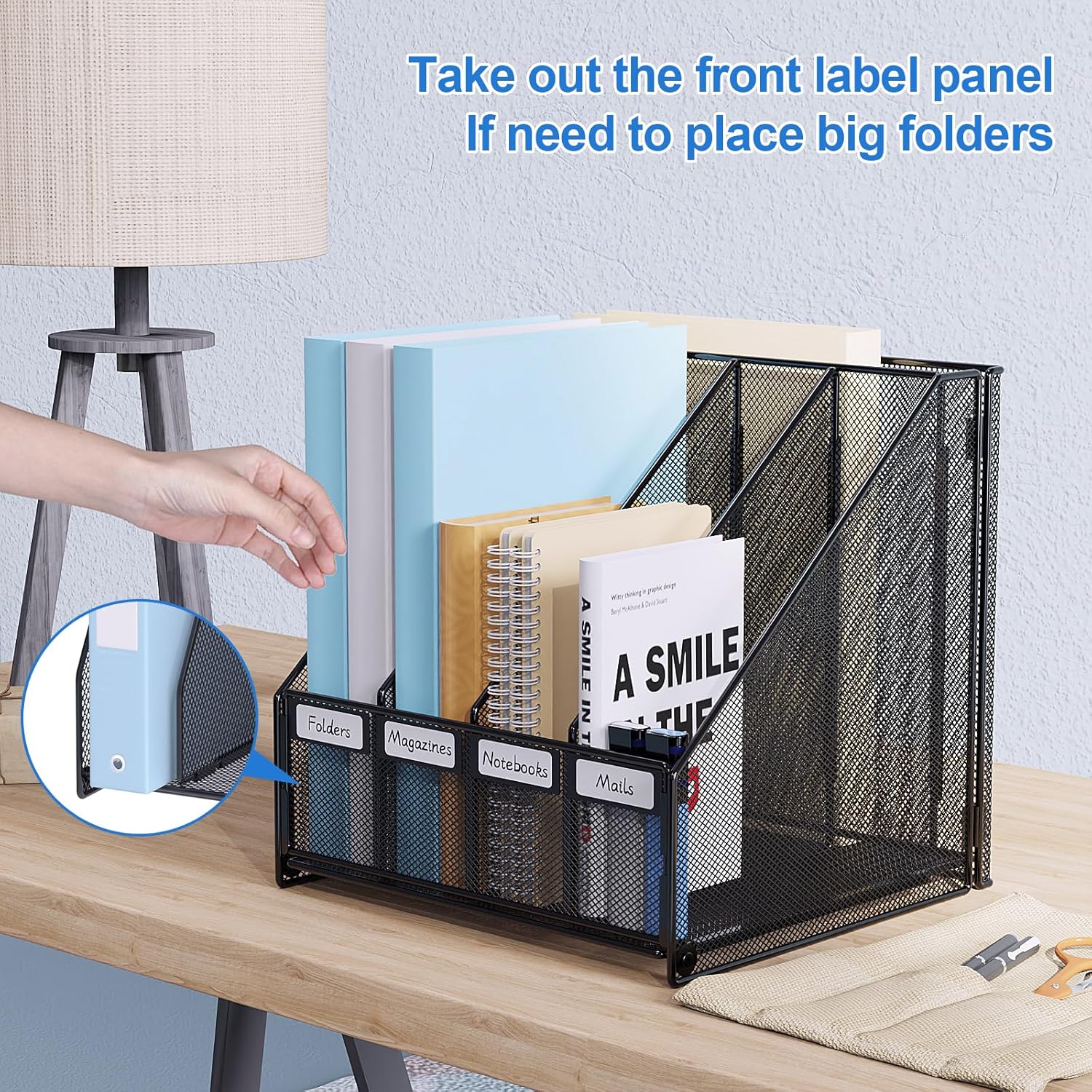OUTWOLF Magazine File Holder with 4 Vertical File Sorters, Desk File Organizer Book Binder Holder Rack, Black 4 81ihWYM0VwL. AC SL1500 - northernschoolofshiatsu.co.uk
