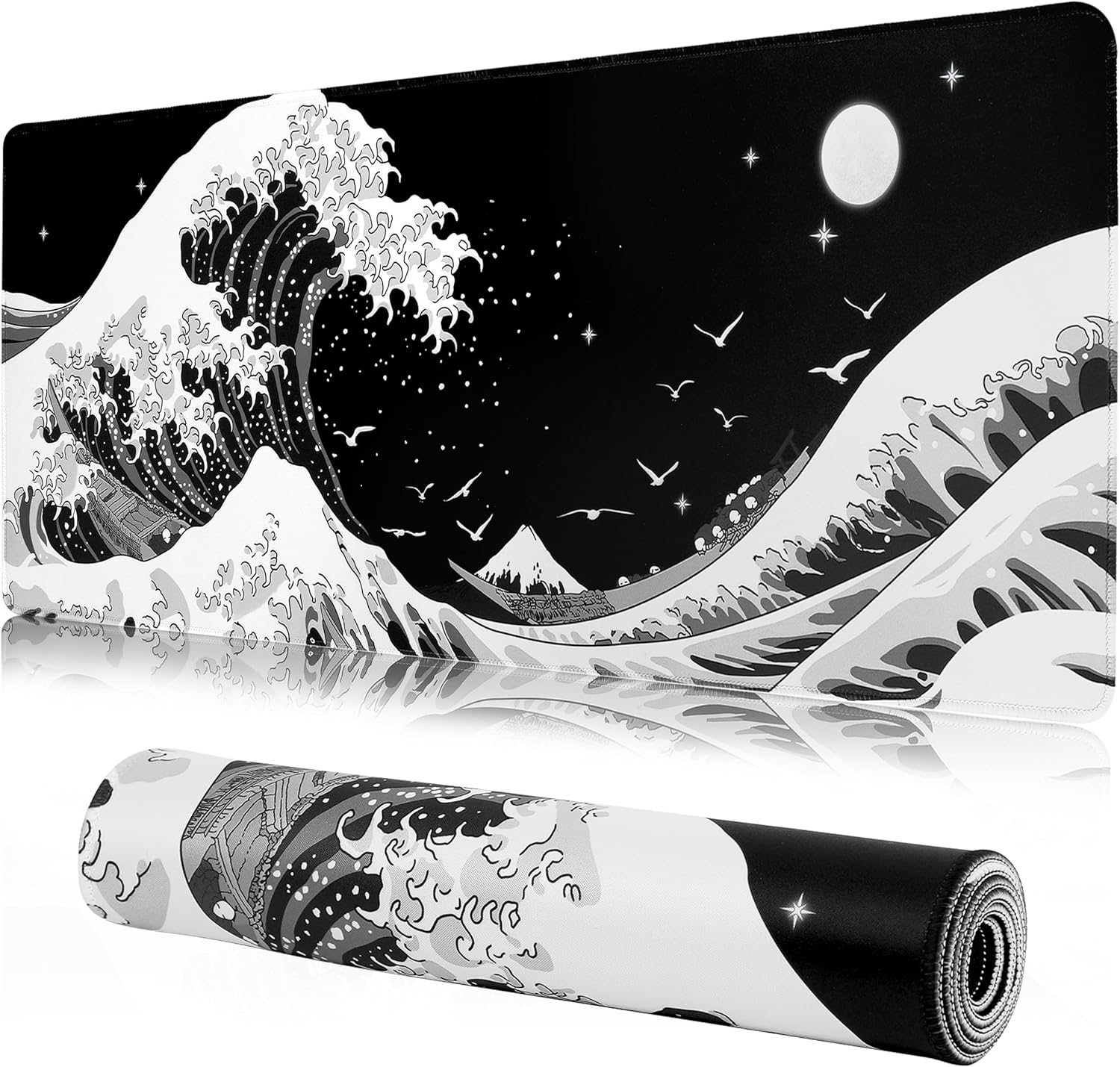 MEWOOCUE® Gaming Mouse Pad for Desk,Large Wave Mousepad Laptop,Black Japanese Anime Mouse Mat,Long XXL Waterproof Keyboard Pads,Big Non-Slip Mousepads for Game Office Home(31.5 x 11.9 in) 27 81iiVjYu2BL. AC SL1500 - northernschoolofshiatsu.co.uk