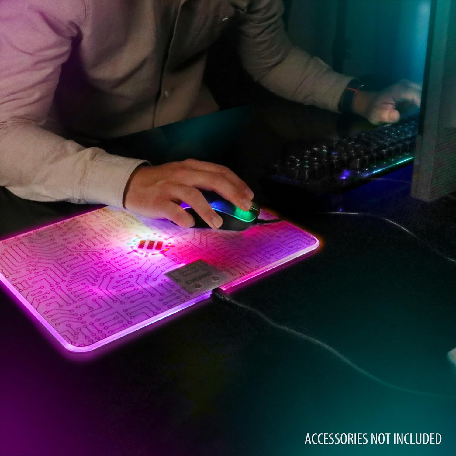 ENHANCE Voltaic 2 Gaming Mouse Pad - Hard Mouse Pad with Low Surface Friction, 7 LED Colors, Brightness Controls - Large Gaming Mat (13.75 x 9.9 in) with Smooth Surface for PC Gamer, Desktop 6 81ivm30susL. AC SL1500 - northernschoolofshiatsu.co.uk