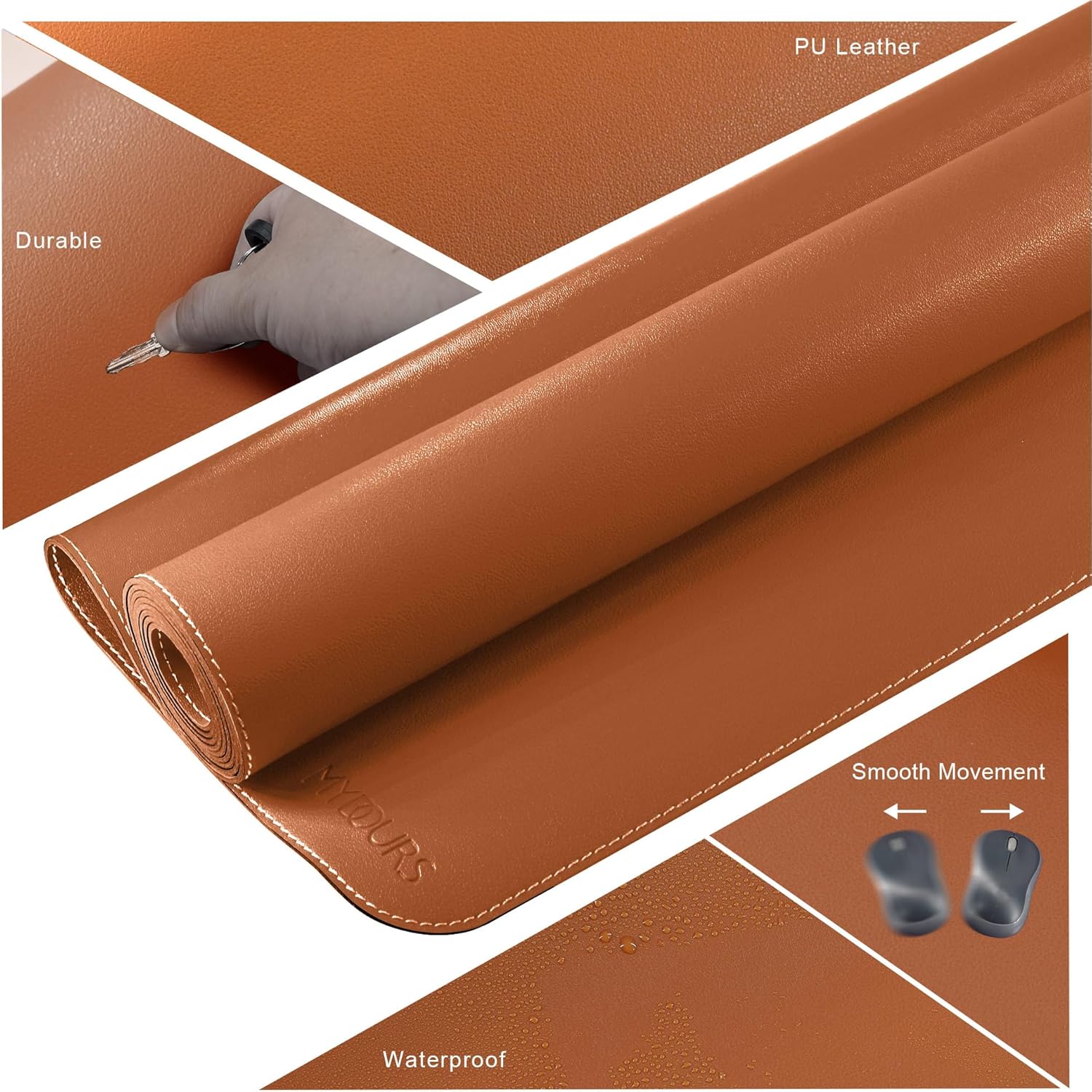 Mydours Cork & PU Leather Desk Mat, 40" x 20" Large Gaming Mouse Pad XL, Dual-Sided Portable Desk Pad Blotter, Keyboard Computer Desktop Protector for Gift Office Home (Brown) 10 - northernschoolofshiatsu.co.uk