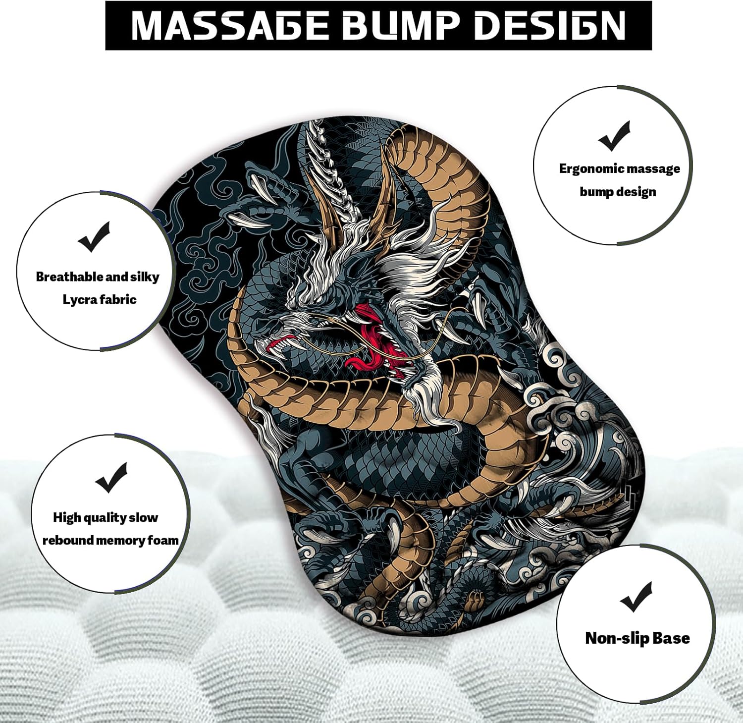 Dragon Mouse Pad with Wrist Rest, Black Ergonomic Mouse Pad Wrist Support, Non-Slip Soft with Massage Design Computer Keboard Pc Mousepad for Office and Gaming(Wrist04) 3 81j9hBWPYtL. AC SL1500 - northernschoolofshiatsu.co.uk