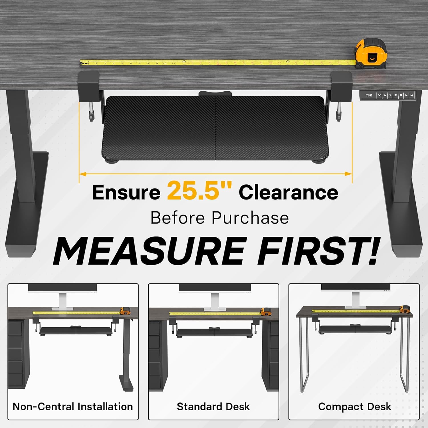 BONTEC KMT01 Under Desk Keyboard Tray, Pull-Out Keyboard & Mouse Platform with C-Clamp, 25.6 x 11.8 in Space-Saving Ergonomic Slide-Out Drawer, White 55 81jDqkDjorL. AC SL1500 - northernschoolofshiatsu.co.uk