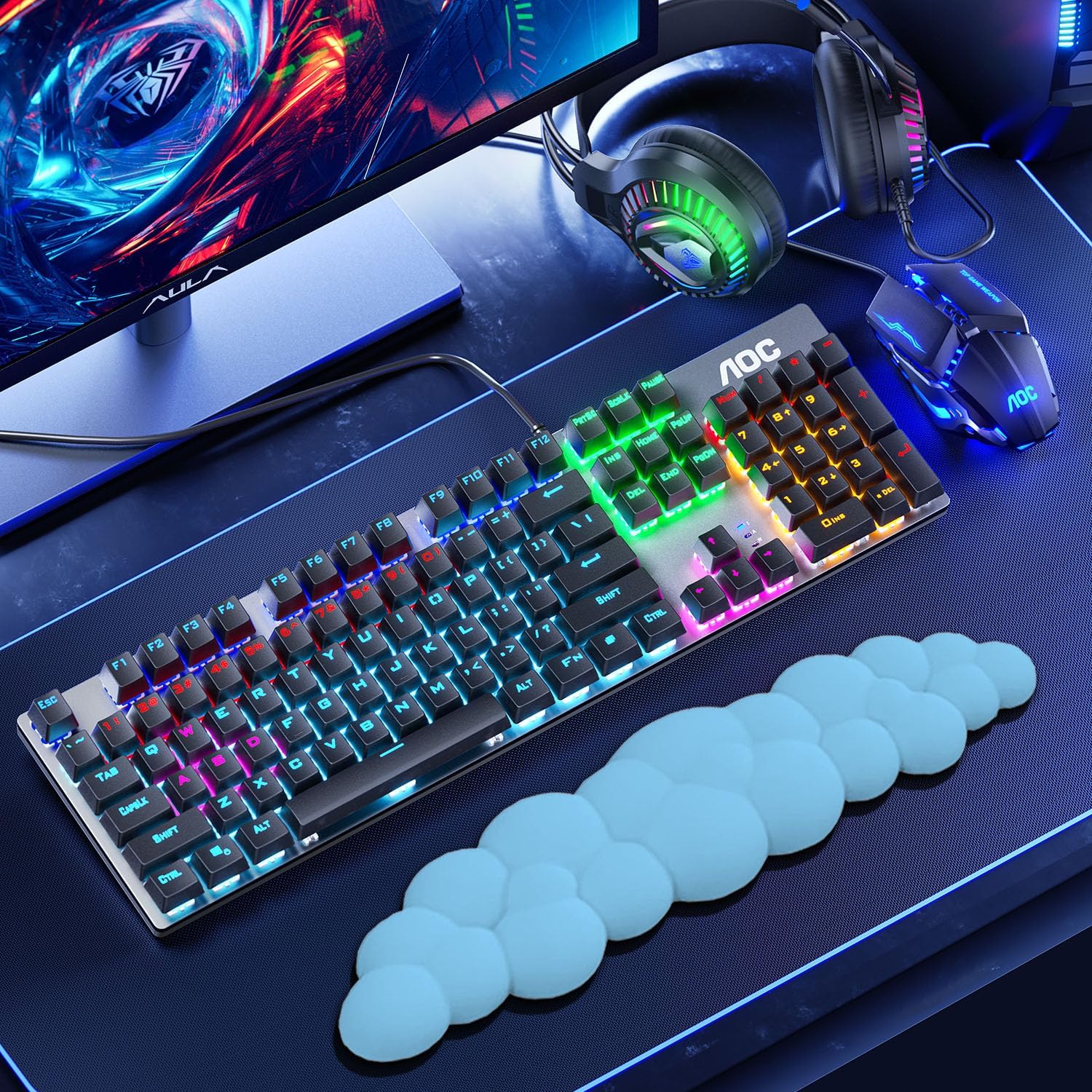 White Cloud Wrist Rest with PU Leather Memory Foam Cute Keyboard Rest for Wrist Support, Desk Wrist Pad for PC Gaming/Hand Cushion/Computer/Office (Blue) 7 81jLkC+V1qL. AC SL1500 - northernschoolofshiatsu.co.uk