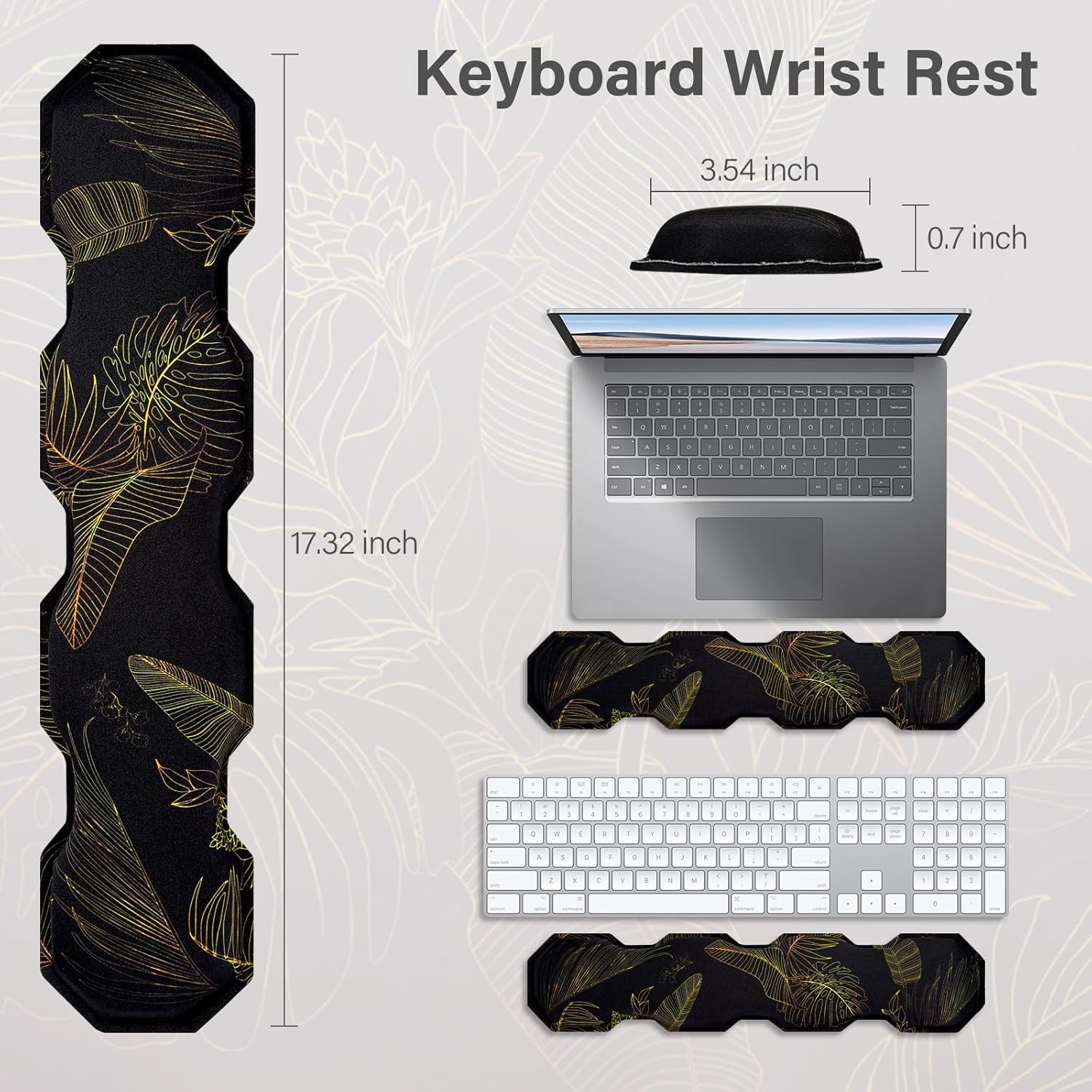 MOSISO Extended Gaming Mouse Pad&Hexagon Keyboard Wrist Rest&Mousepad with Wrist Support&Coaster, Leaf Ergonomic Easy Typing Cushion with Memory Foam for Home Office, Golden Line Monstera Leaf 4 81jQokXKLuL. AC SL1500 - northernschoolofshiatsu.co.uk