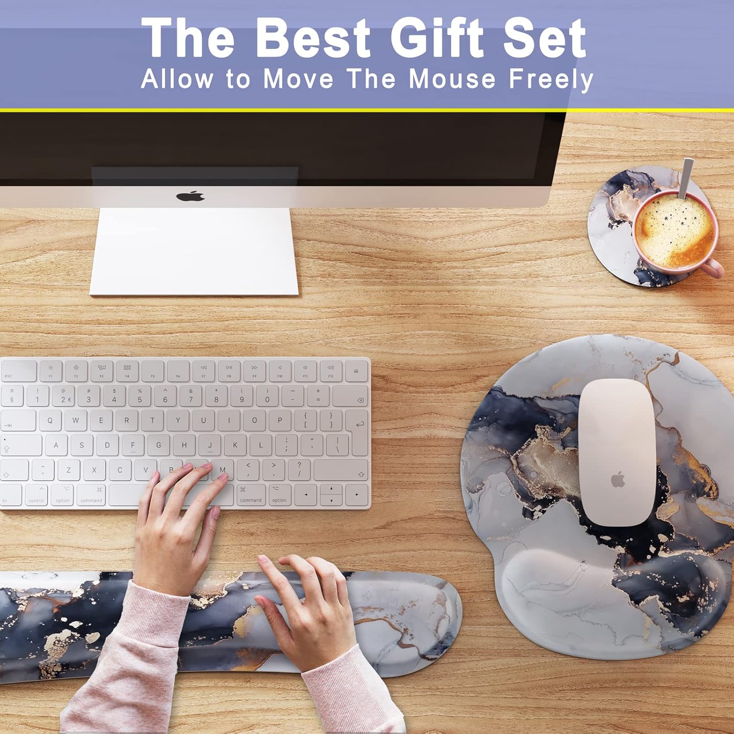 Keyboard Wrist Rest and Mouse Pad Wrist Support, Ergonomic Gel Memory Foam Keyboard Set with Non-Slip Rubber Base for Gaming and Office Easy Typing and Pain Relief, Gold Ink Marble 5 81jdXghrI1L. AC SL1500 - northernschoolofshiatsu.co.uk