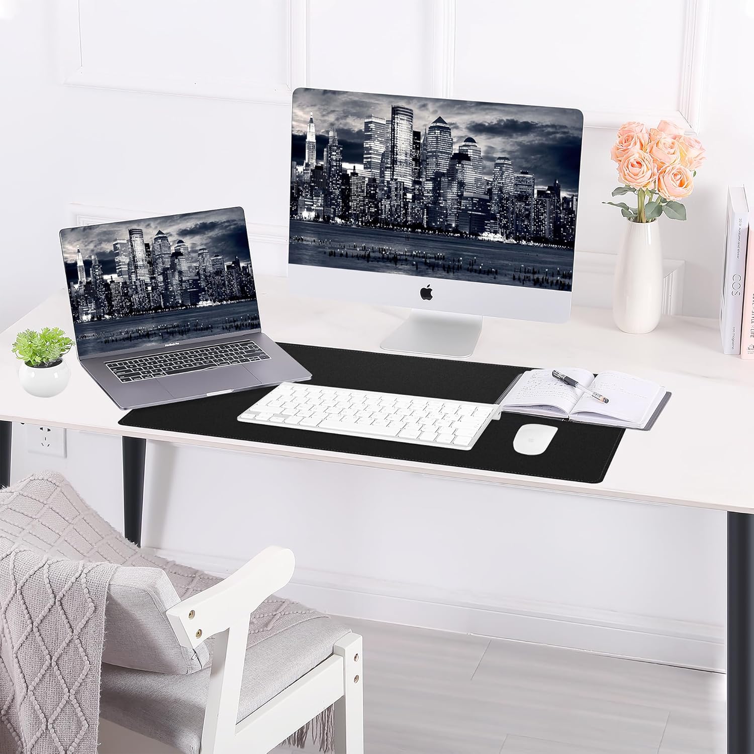 Large Desk Mat 47.2" x 17" Leather Desk Pad Protector with Natural Cork & PU Leather, Non-Slip Office Desk Mat, Large Mouse Pad, Waterproof Desk Blotter pad for Office&Home(Black) 187 81jdZZFjEZL. AC SL1500 - northernschoolofshiatsu.co.uk