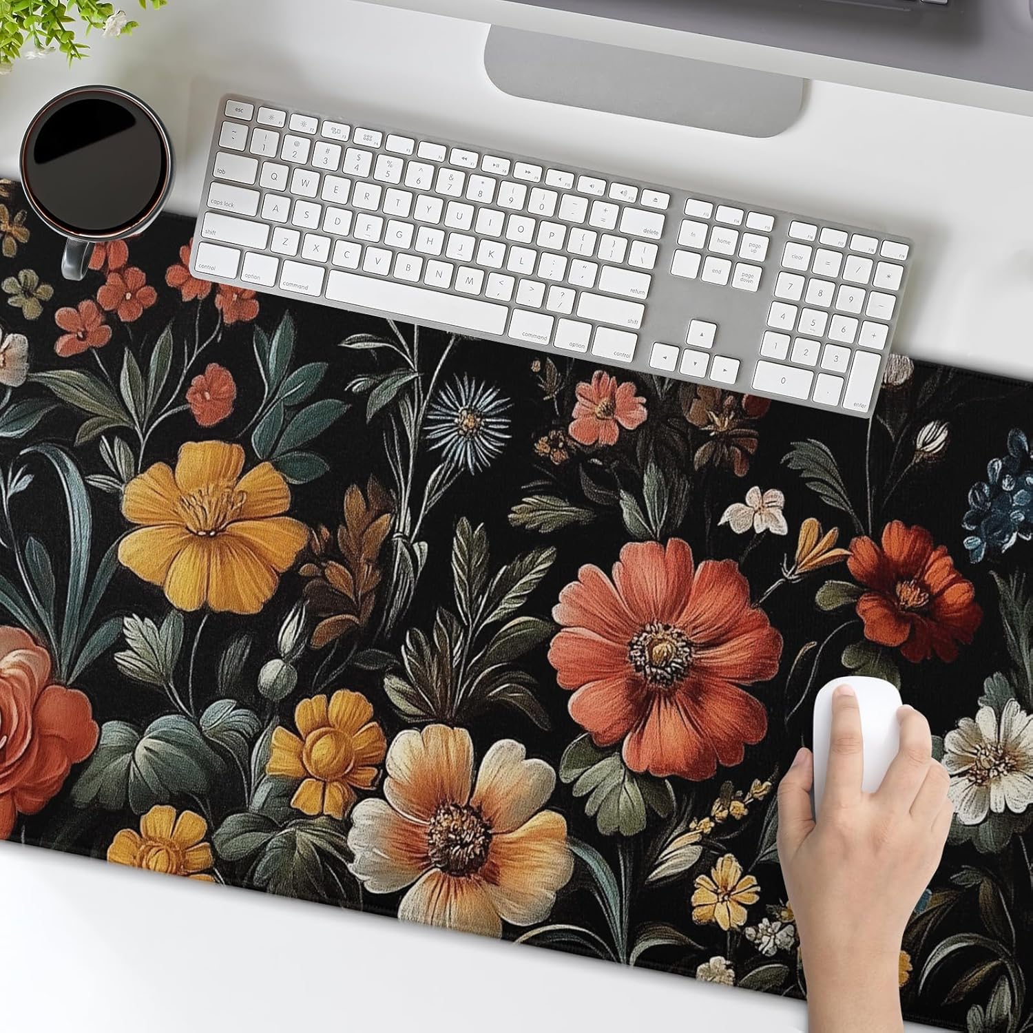 Large Floral Mouse Pad Extended Gaming Mousepad 31.5"x11.8" Vintage Aesthetic Black Desk Mat Flower Mouse Pad Plant Wildflower Mousepad XXL Laptop Computer Keyboard Mats for Desk Office 322 81judKVoUeL. AC SL1500 - northernschoolofshiatsu.co.uk