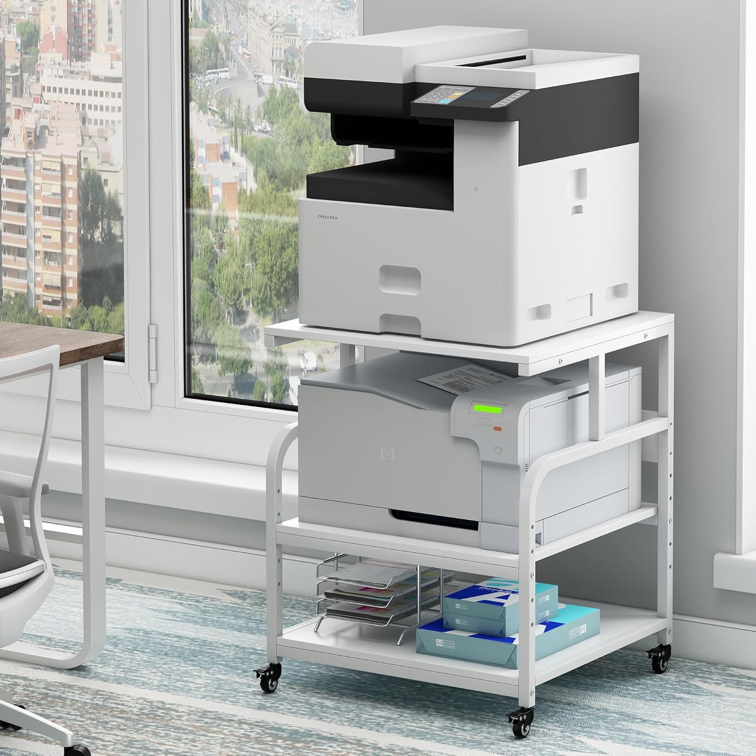 Large Printer Stand Table 23.6 x18.9 x 30 Inches with Height Adjustable Storage Shelf, 3 Tier Rolling Printer Cart with Wheels for Home Office, Gray 44 81k5PEKXU8L. AC SL1500 - northernschoolofshiatsu.co.uk