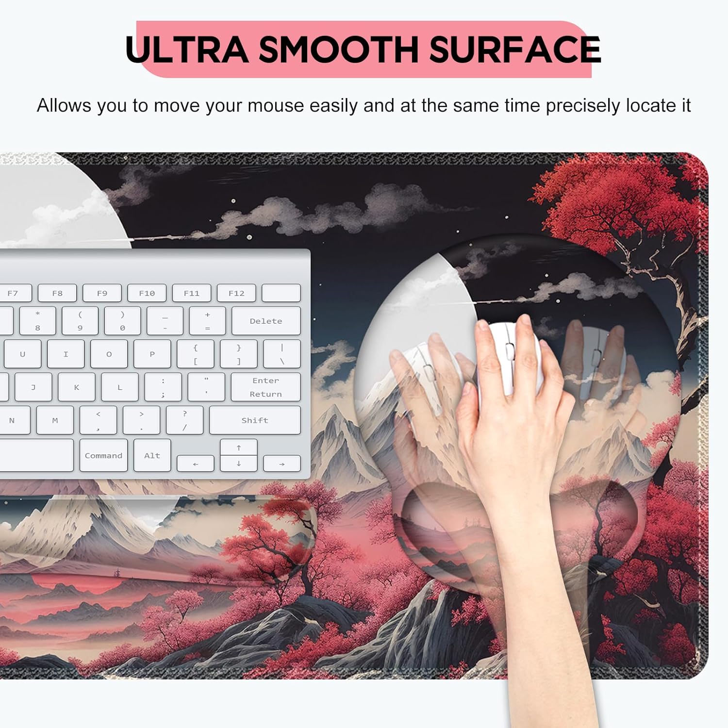 AIMSA Keyboard Mouse Pad Wrist Rest Set, Large Gaming Mouse Desk Pad with Wrist Support Ergonomic Design, 4 in 1 Mousepad for Home Office, Sakura Snow Mountain 3 81kDGKO4KpL. AC SL1500 - northernschoolofshiatsu.co.uk