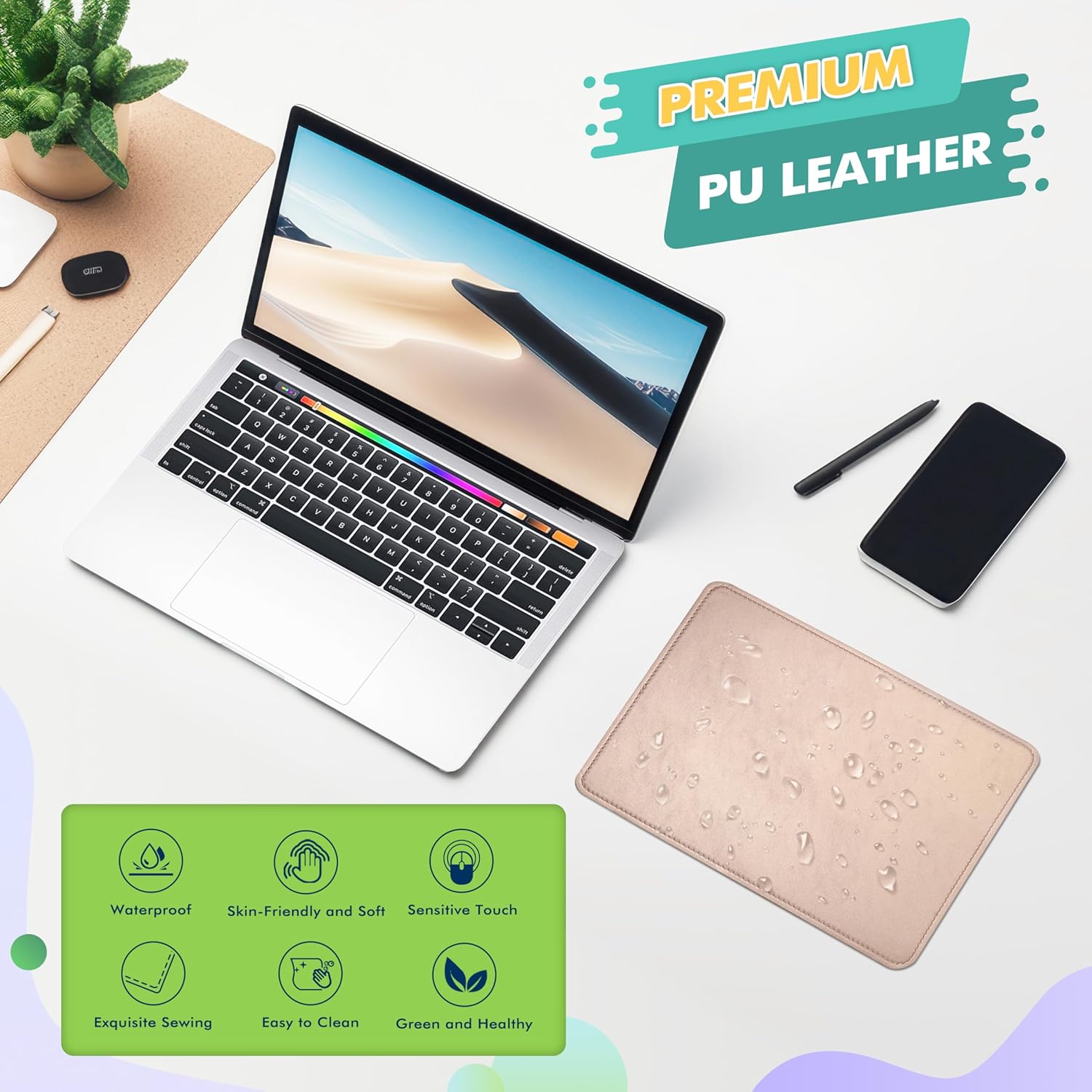 Mouse Pad, PU Mouse Pad,Leather Mouse Pad with Stitched Edge Micro-Fiber Base with Non-Slip Waterproof,Mouse Pad for Computers,Laptop, 8x11Inch (Caramel Brown) 274 81kTB6qocnL. AC SL1500 - northernschoolofshiatsu.co.uk
