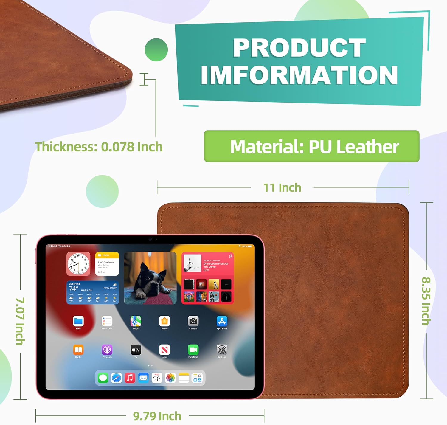 Mouse Pad, PU Mouse Pad,Leather Mouse Pad with Stitched Edge Micro-Fiber Base with Non-Slip Waterproof,Mouse Pad for Computers,Laptop, 8x11Inch (Caramel Brown) 163 81kTgPaLD5L. AC SL1500 - northernschoolofshiatsu.co.uk