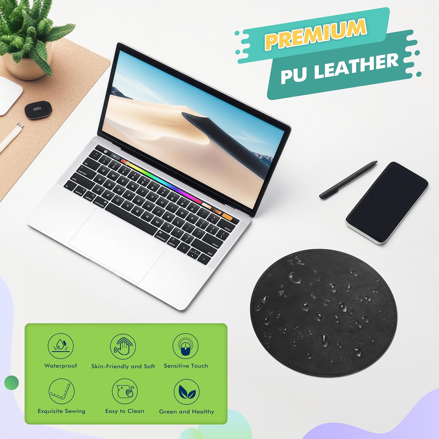 Mouse Pad, PU Mouse Pad,Leather Mouse Pad with Stitched Edge Micro-Fiber Base with Non-Slip Waterproof,Mouse Pad for Computers,Laptop, 8x11Inch (Caramel Brown) 269 81kciDSWVJL. AC SL1500 - northernschoolofshiatsu.co.uk