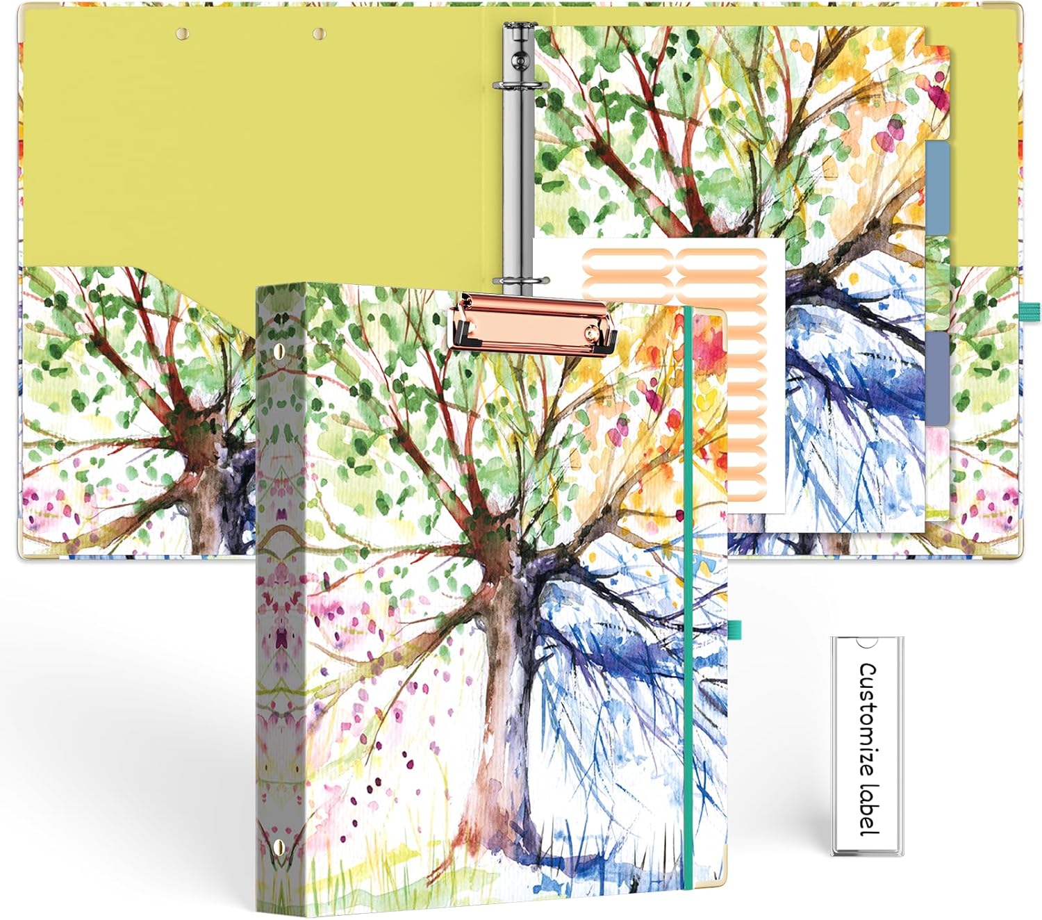 2 Inch 3 Ring Binders for Letter-Size 11" x 8.5" with 5-Tab Dividers and Low Profile Clipboards Three Ring Binder for School Class Office Supplies, Rose Floar 70 81kni1JJspL. AC SL1500 - northernschoolofshiatsu.co.uk