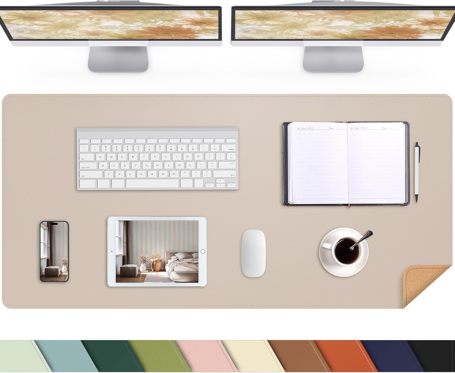 Large Desk Mat 47.2" x 17" Leather Desk Pad Protector with Natural Cork & PU Leather, Non-Slip Office Desk Mat, Large Mouse Pad, Waterproof Desk Blotter pad for Office&Home(Black) 93 81lRTH PeEL. AC SL1500 - northernschoolofshiatsu.co.uk