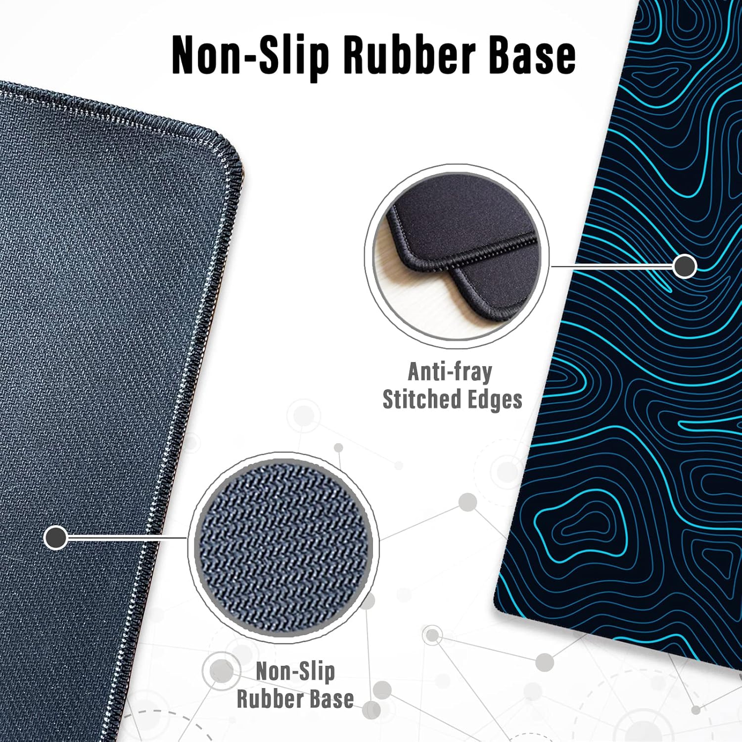 Ovenbird Large Gaming Mouse Pad with Stitched Edges, Minimalist Topographic Map Desk Mat, Extended XL Mousepad with Anti-Slip Base, Cool Desk Pad for Keyboard and Mouse, 31.5 x 11.8 in, White 14 81lsTw7JPeL. AC SL1500 - northernschoolofshiatsu.co.uk
