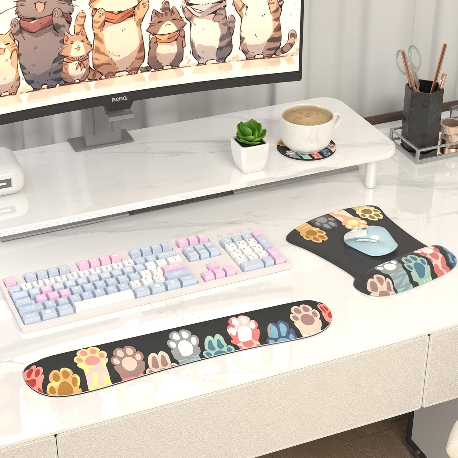 3 in 1 Mouse Pad Set with Ergonomic Gel Mouse Pad and Wrist Rest for Computer Keyboard Cat Paws 2 81mMtHMYXNL. AC SL1500 - northernschoolofshiatsu.co.uk