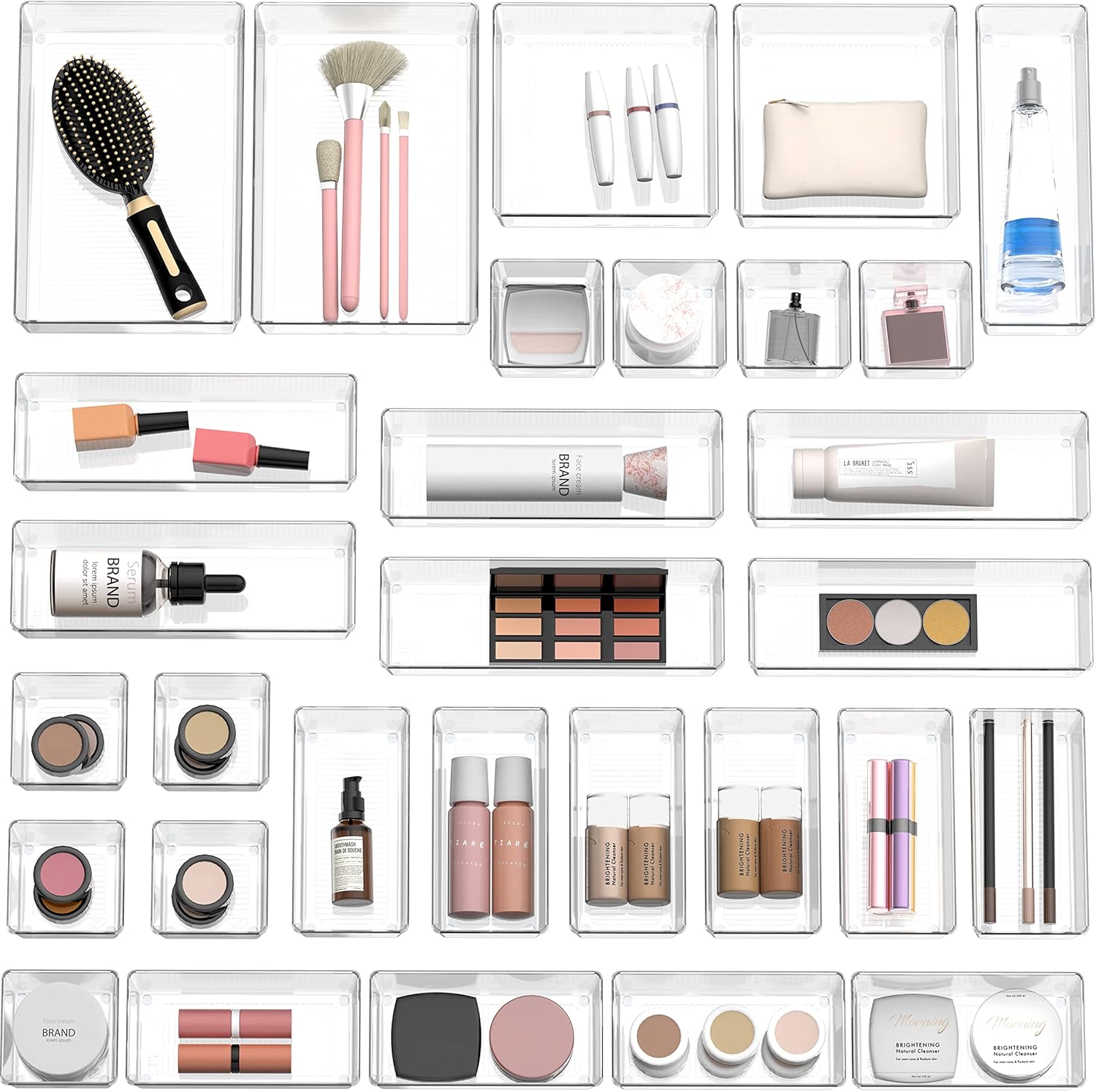 Simple Houseware 30 PCS Clear Plastic Drawer Organizers Set, 5-Size for Makeup, Bathroom, Bedroom and Office 3 81mNY4LZgbL. AC SL1500 - northernschoolofshiatsu.co.uk
