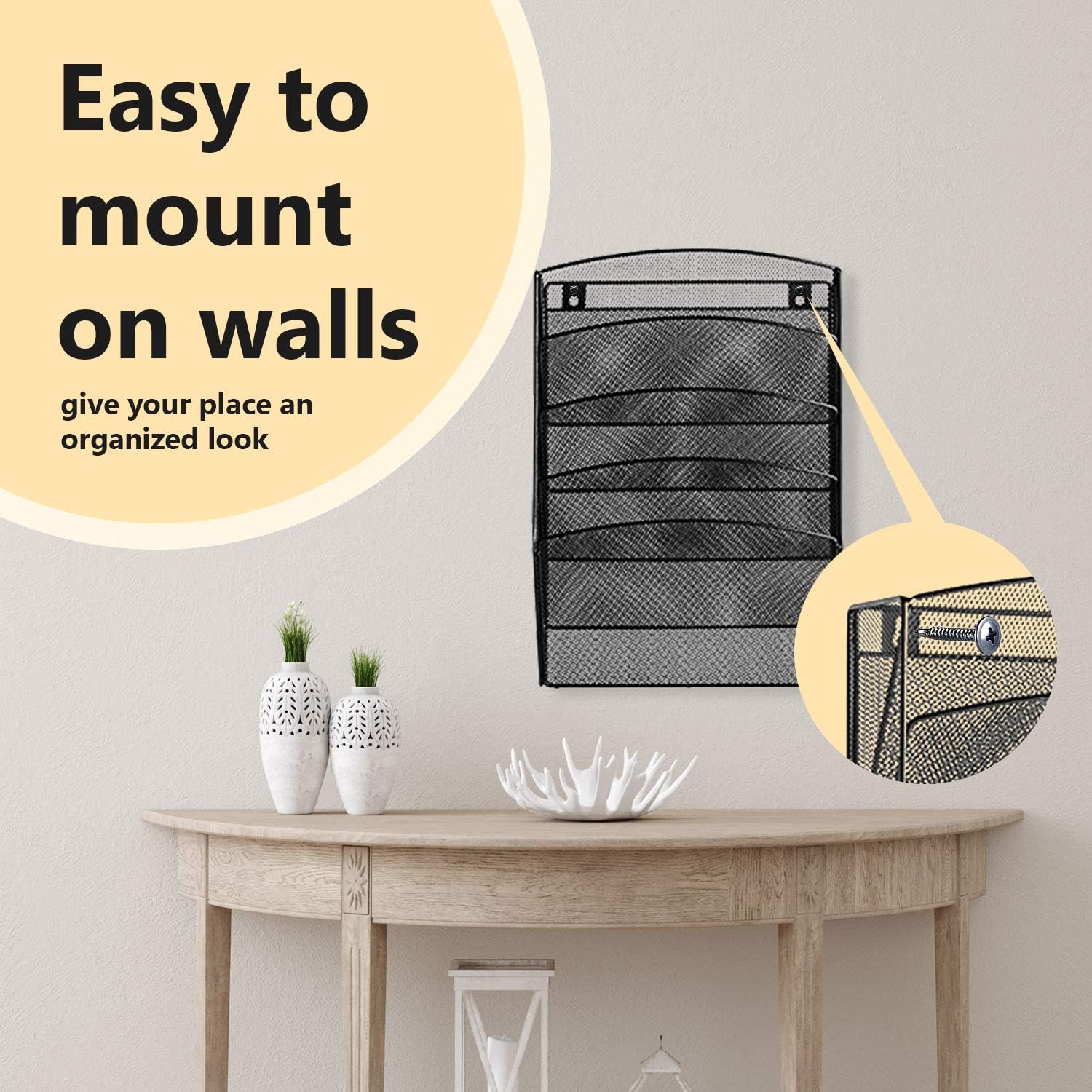 Halter Mesh Hanging File Organizer, Wall Mounted File Holder Document Magazine File Holder 5-Tier Organizer Rack for Office and Home, Black 4 81macBElVoL. AC SL1500 - northernschoolofshiatsu.co.uk