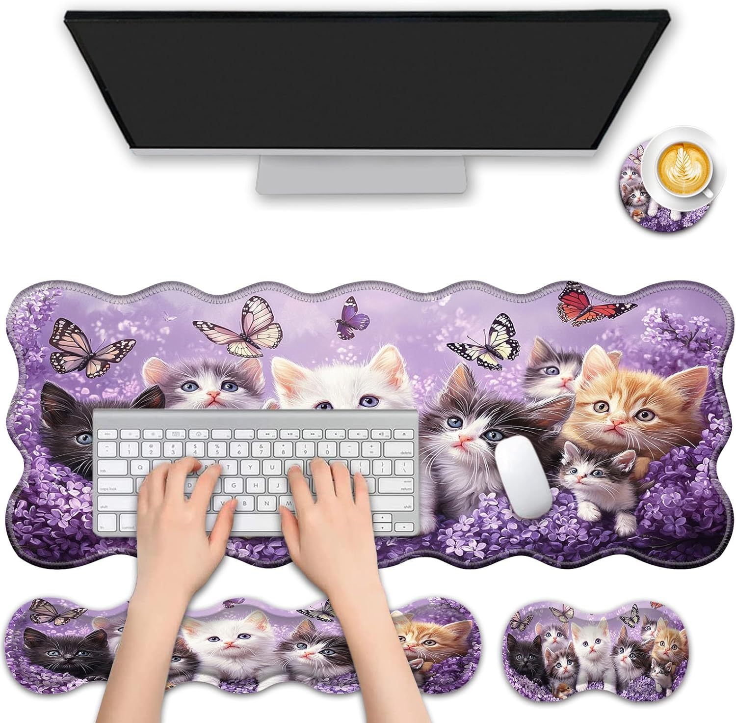 4 in 1 Desk Mat Set,Mouse Pad with Keyboard Wrist Rest,Wave-Shaped Design,Non-Slip Rubber Base,Waterproof,for Home,Office,Gaming,Starry Night 48 81nFnc0TXeL. AC SL1500 - northernschoolofshiatsu.co.uk